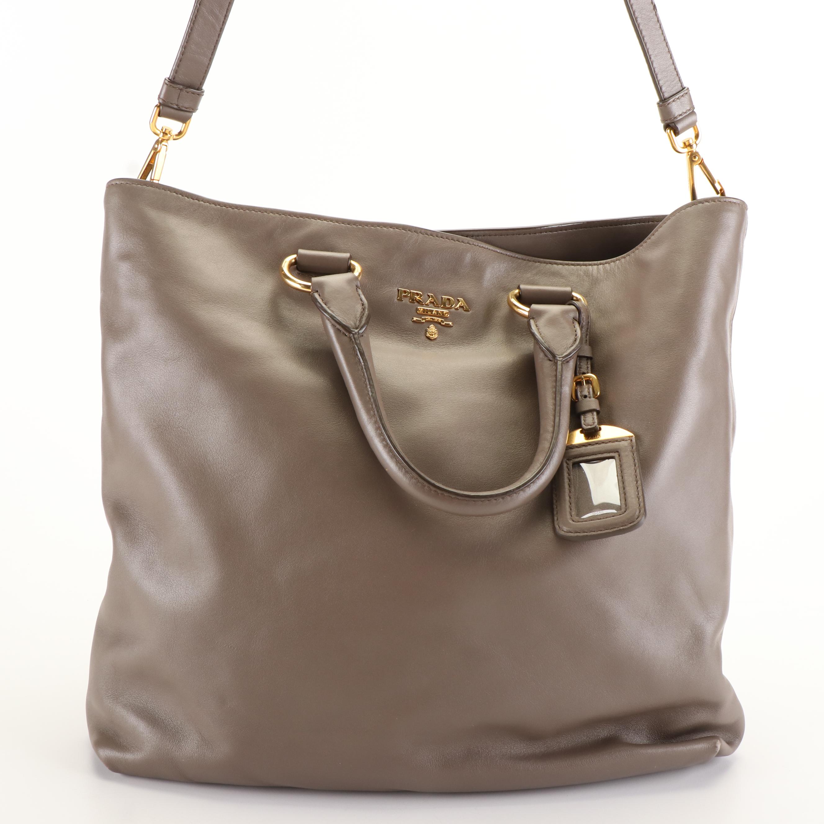Prada Two Way Tote Bag in Calfskin Leather