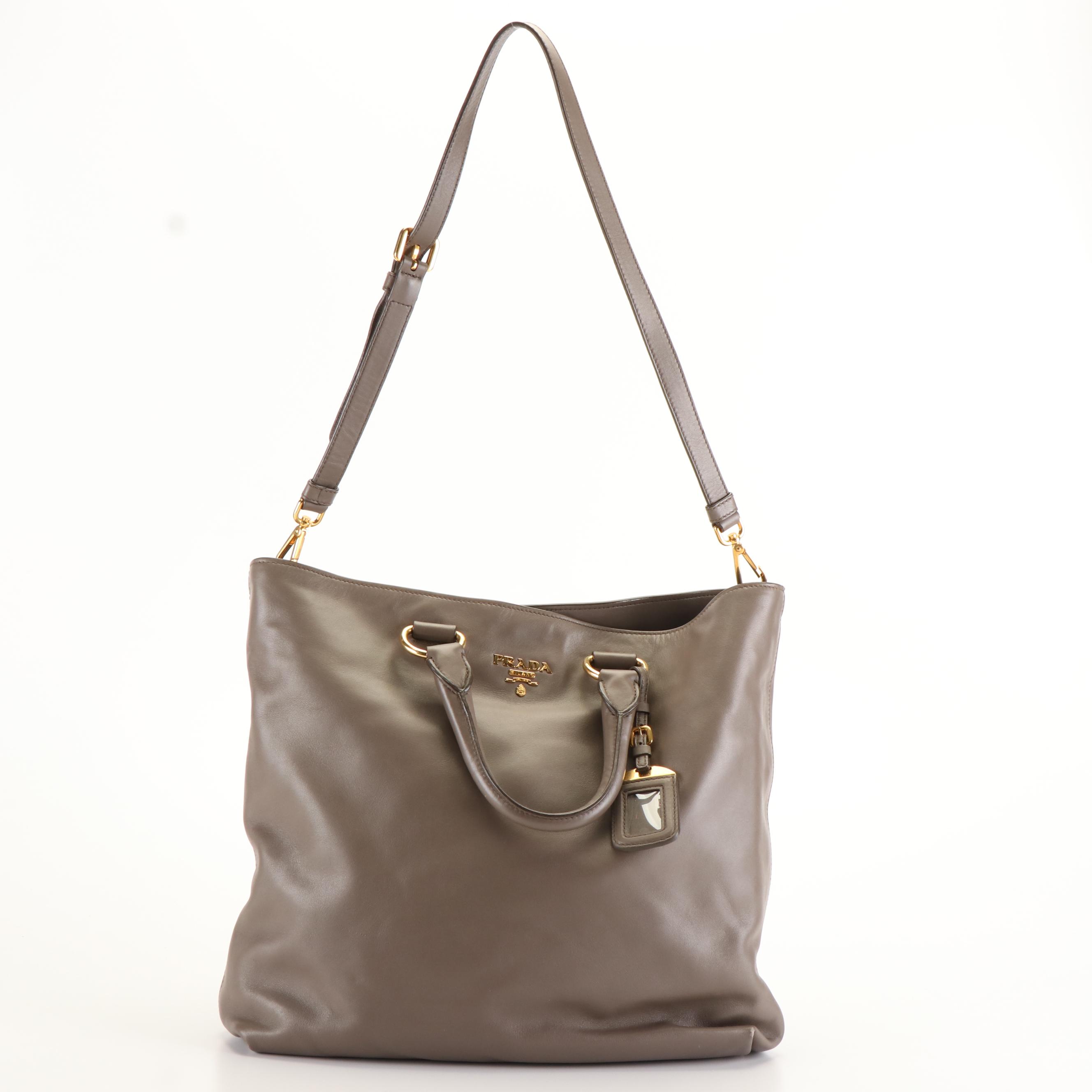 Prada Two Way Tote Bag in Calfskin Leather