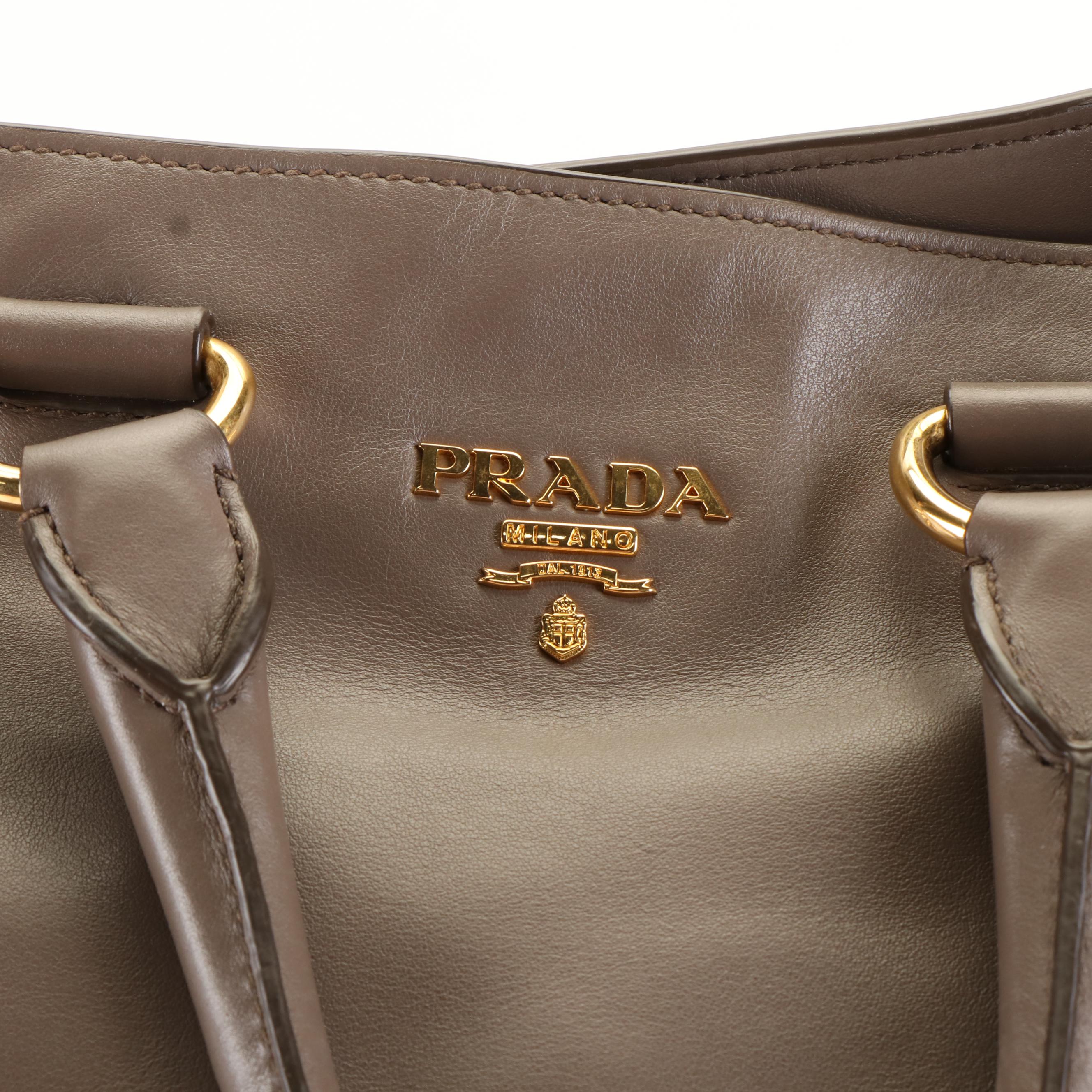 Prada Two Way Tote Bag in Calfskin Leather