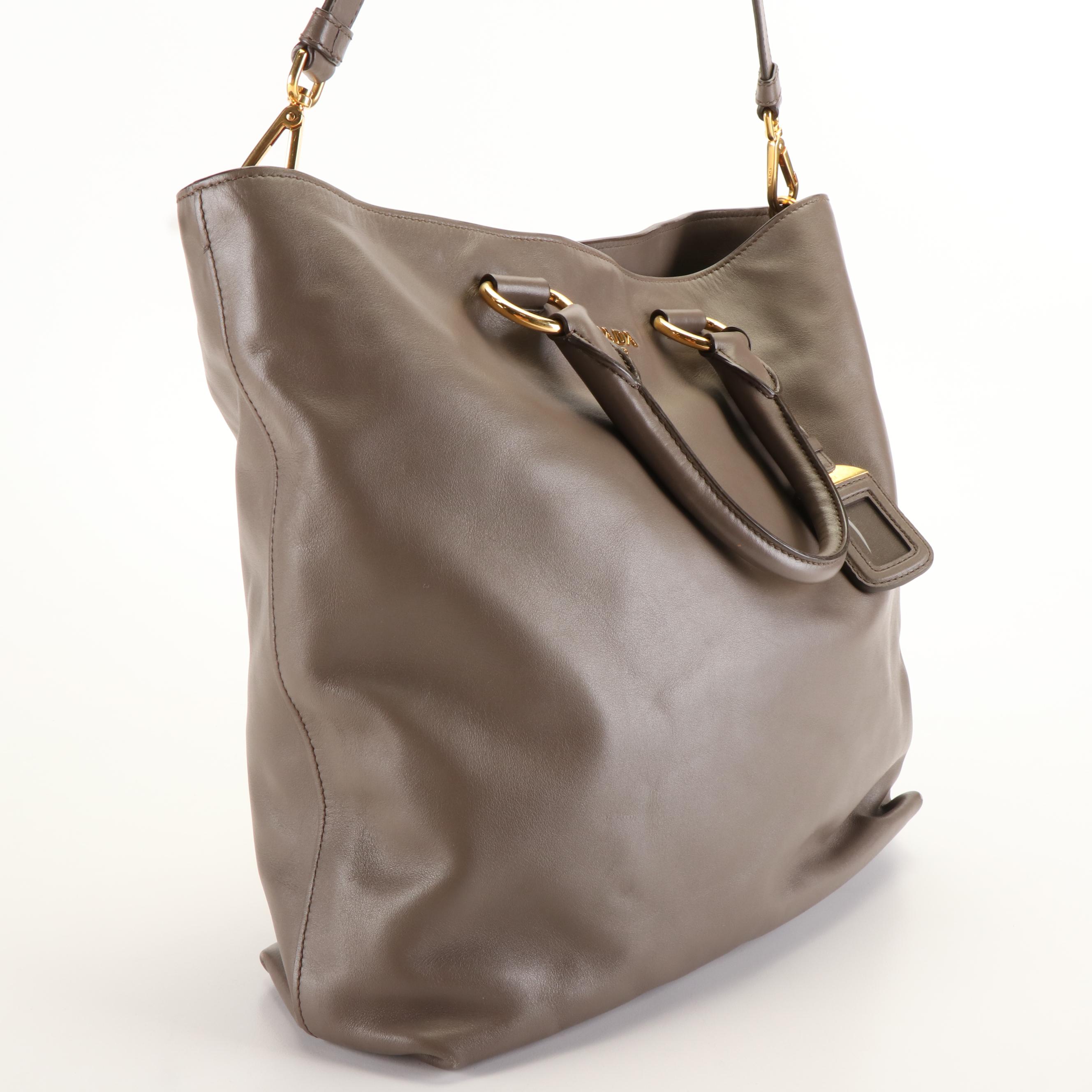 Prada Two Way Tote Bag in Calfskin Leather