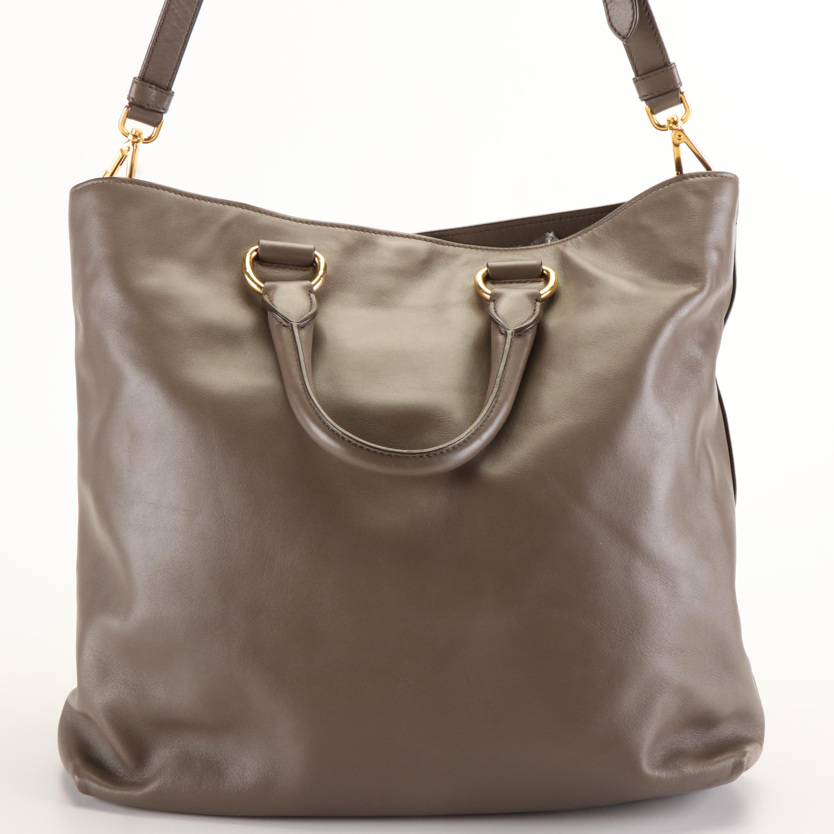 Prada Two Way Tote Bag in Calfskin Leather