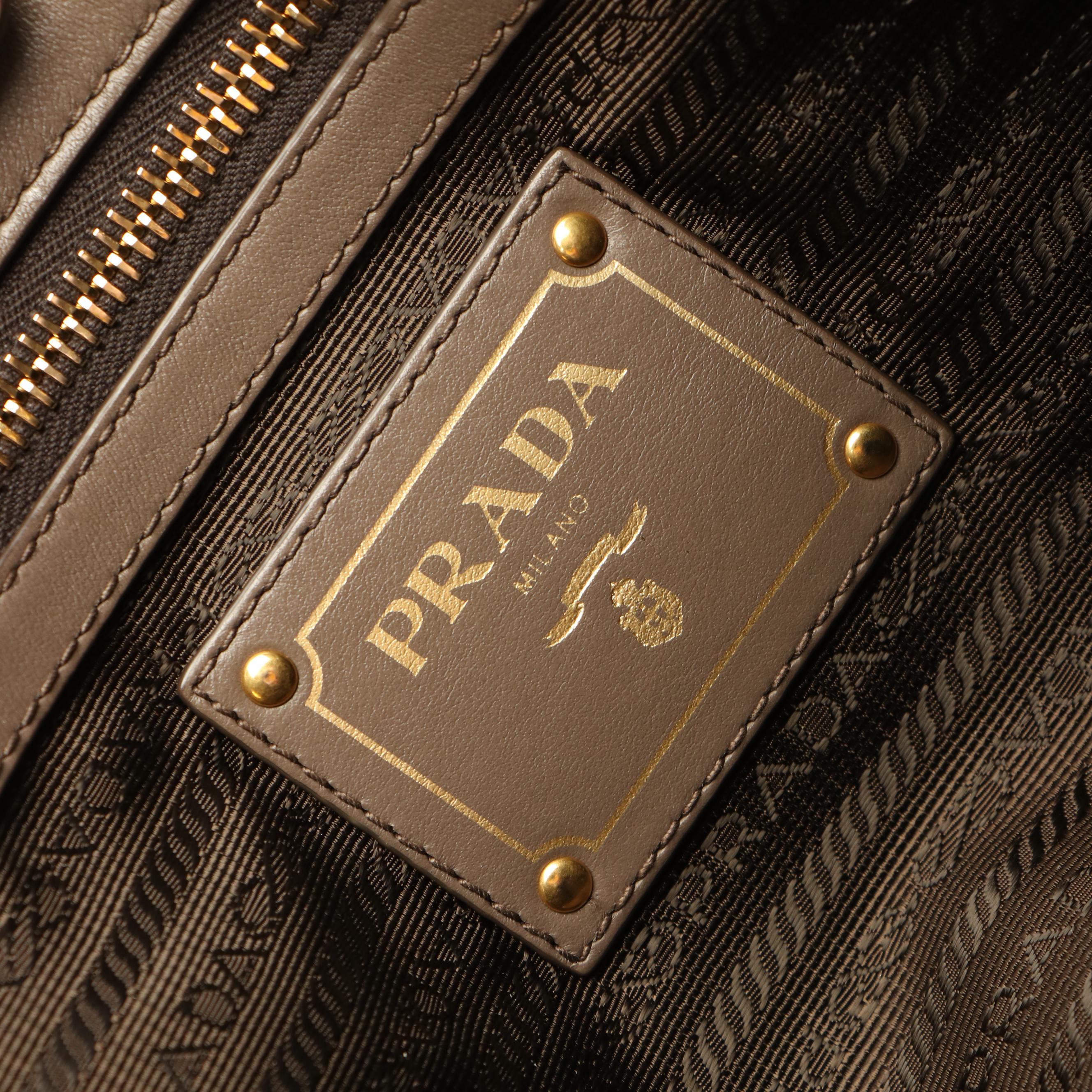 Prada Two Way Tote Bag in Calfskin Leather