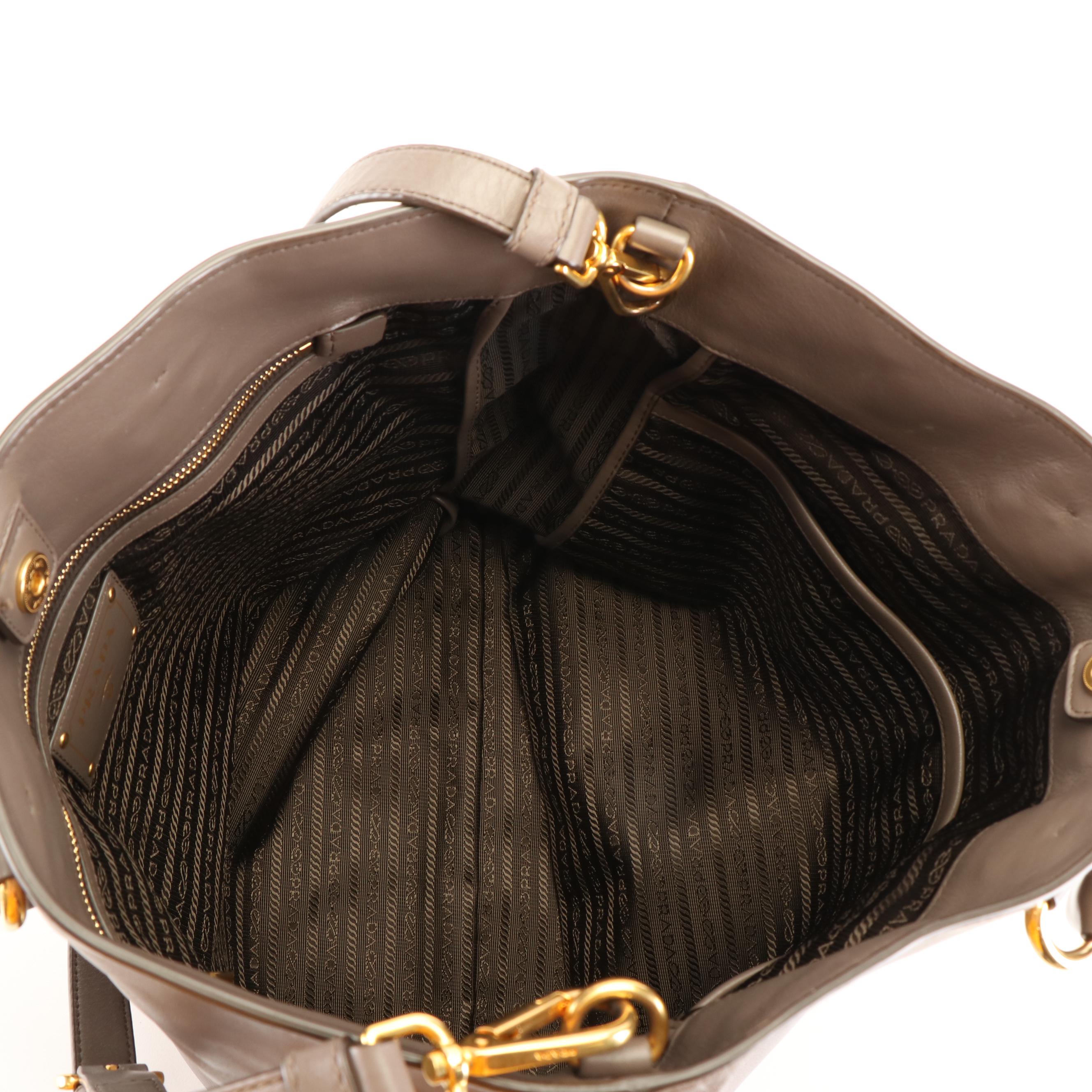 Prada Two Way Tote Bag in Calfskin Leather