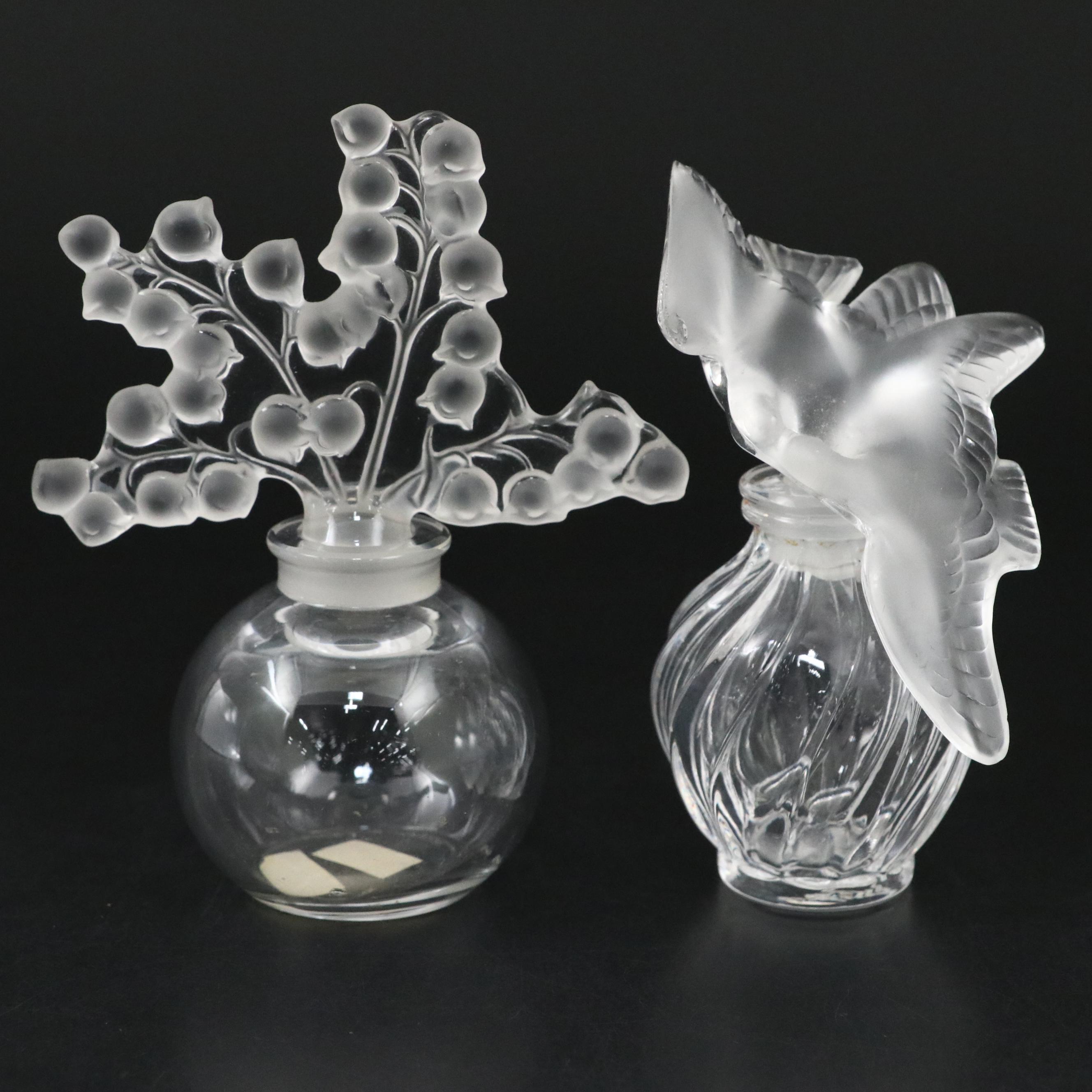 Lalique for Nina Ricci "L'Air du Temps" and "Clairefontaine" Perfume Bottles