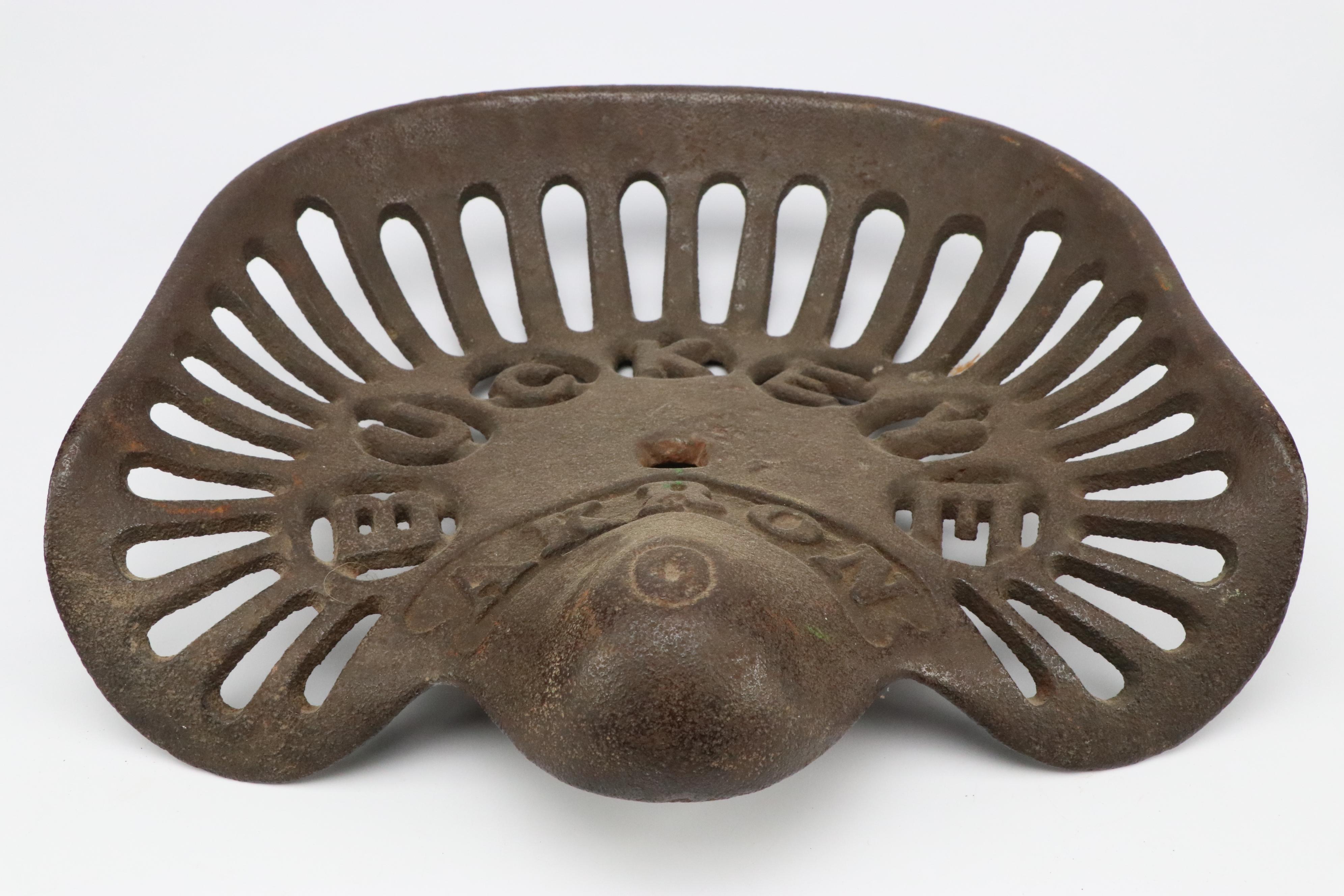 Buckeye and Other Cast Iron Tractor Seats, Early to Mid-20th Century