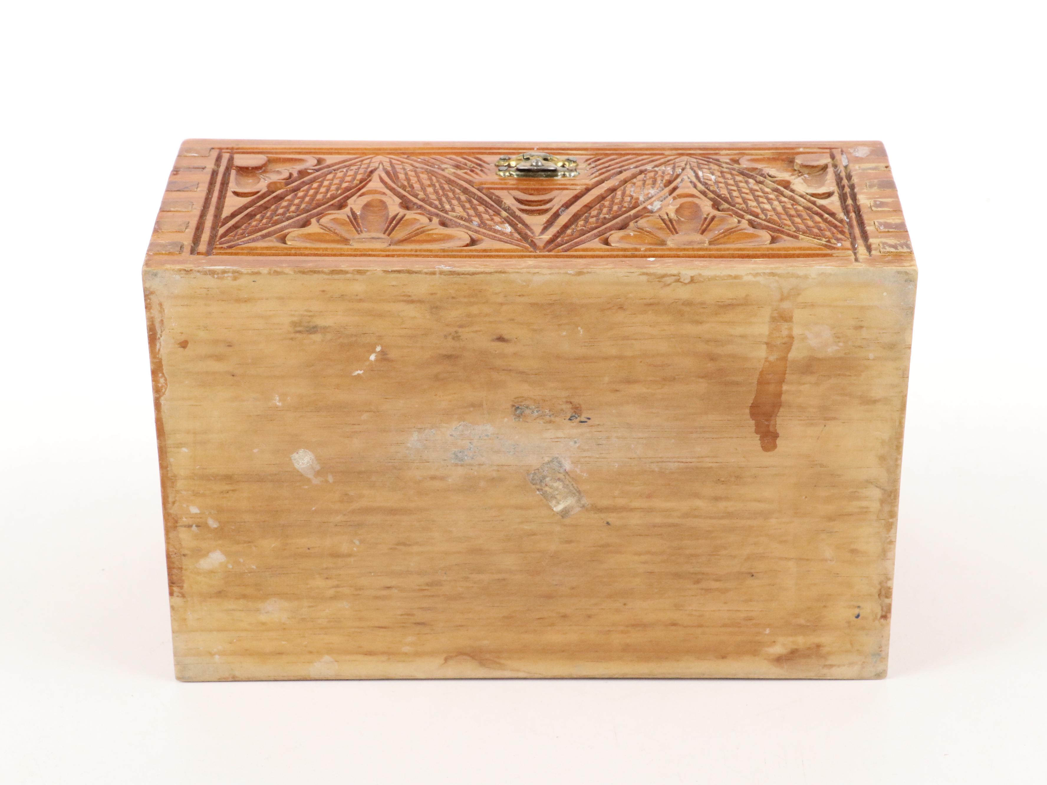 Carved and Painted Wooden Boxes with Steer and Boston Terrier Figurines