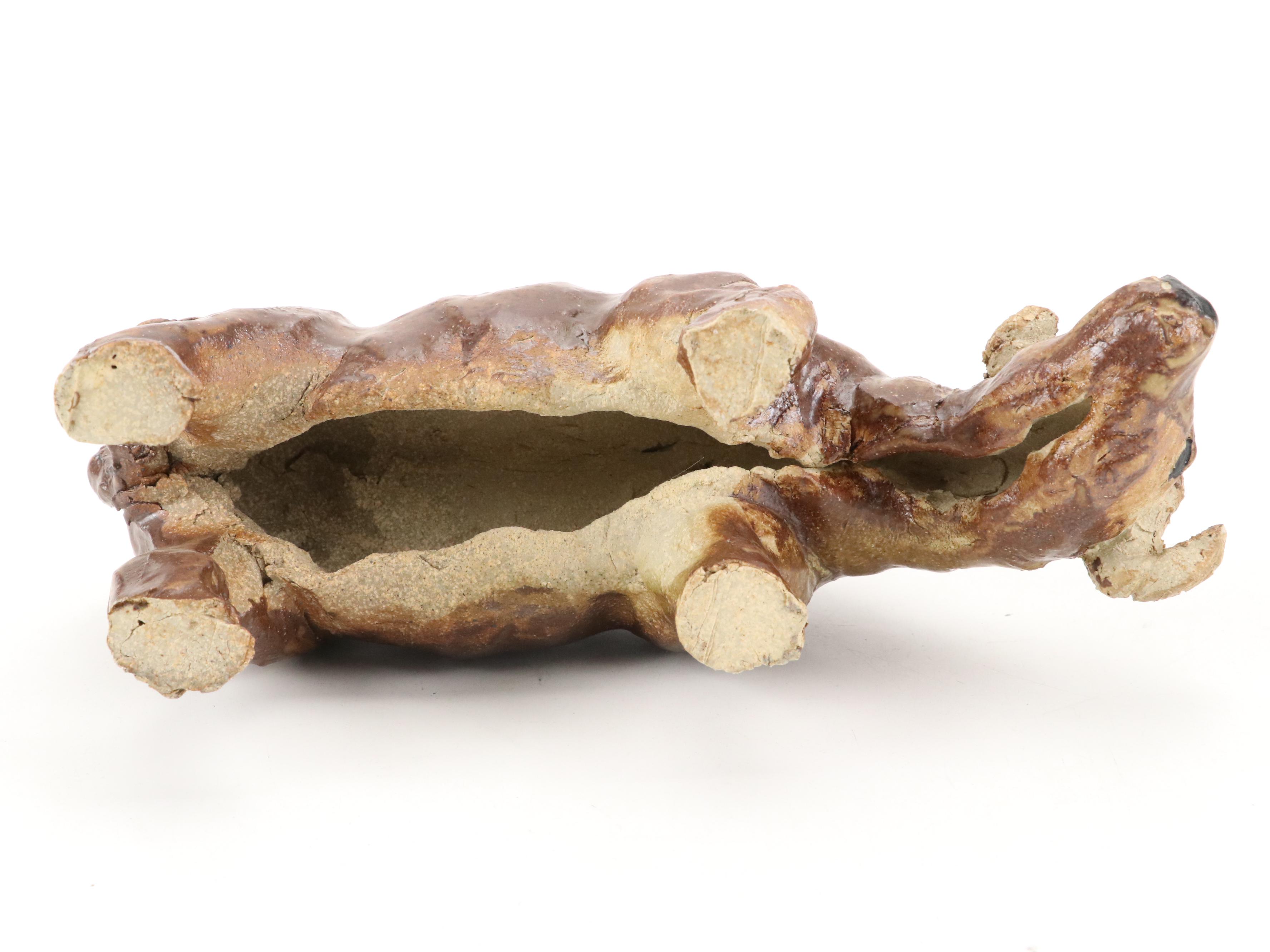 Carved and Painted Wooden Boxes with Steer and Boston Terrier Figurines