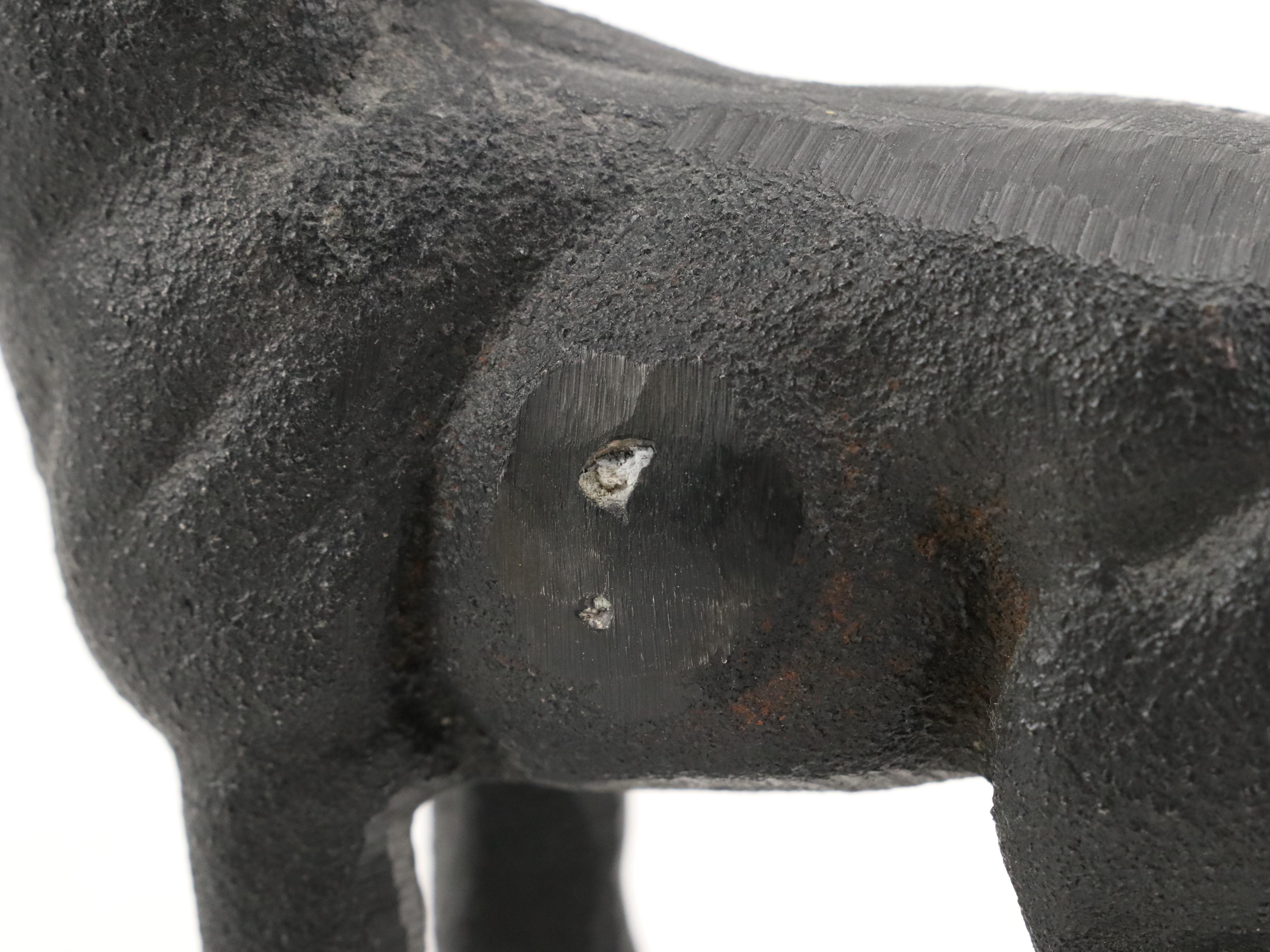 Carved and Painted Wooden Boxes with Steer and Boston Terrier Figurines