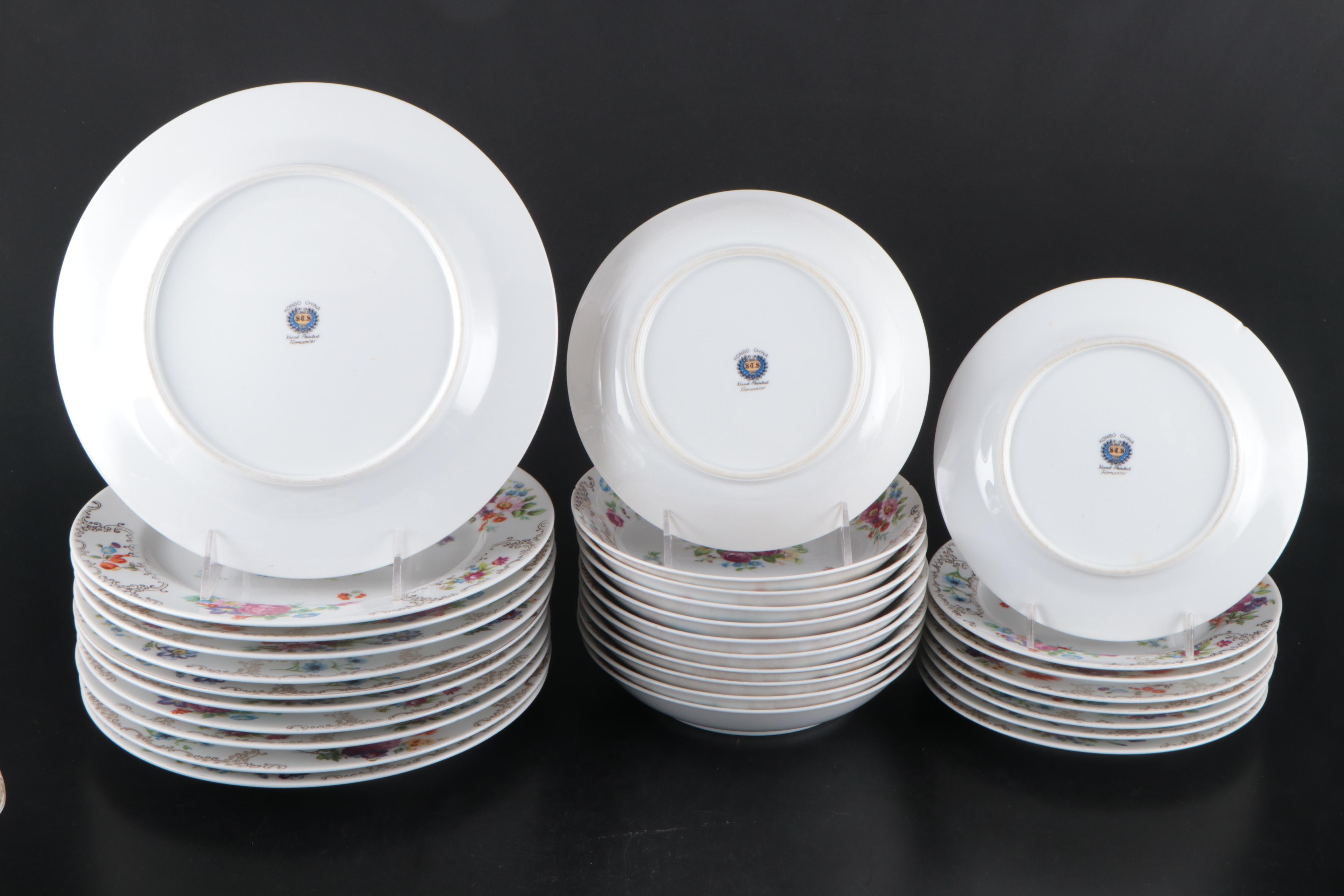 Kongo China Romance Hand-Painted Porcelain Dinnerware and Serveware