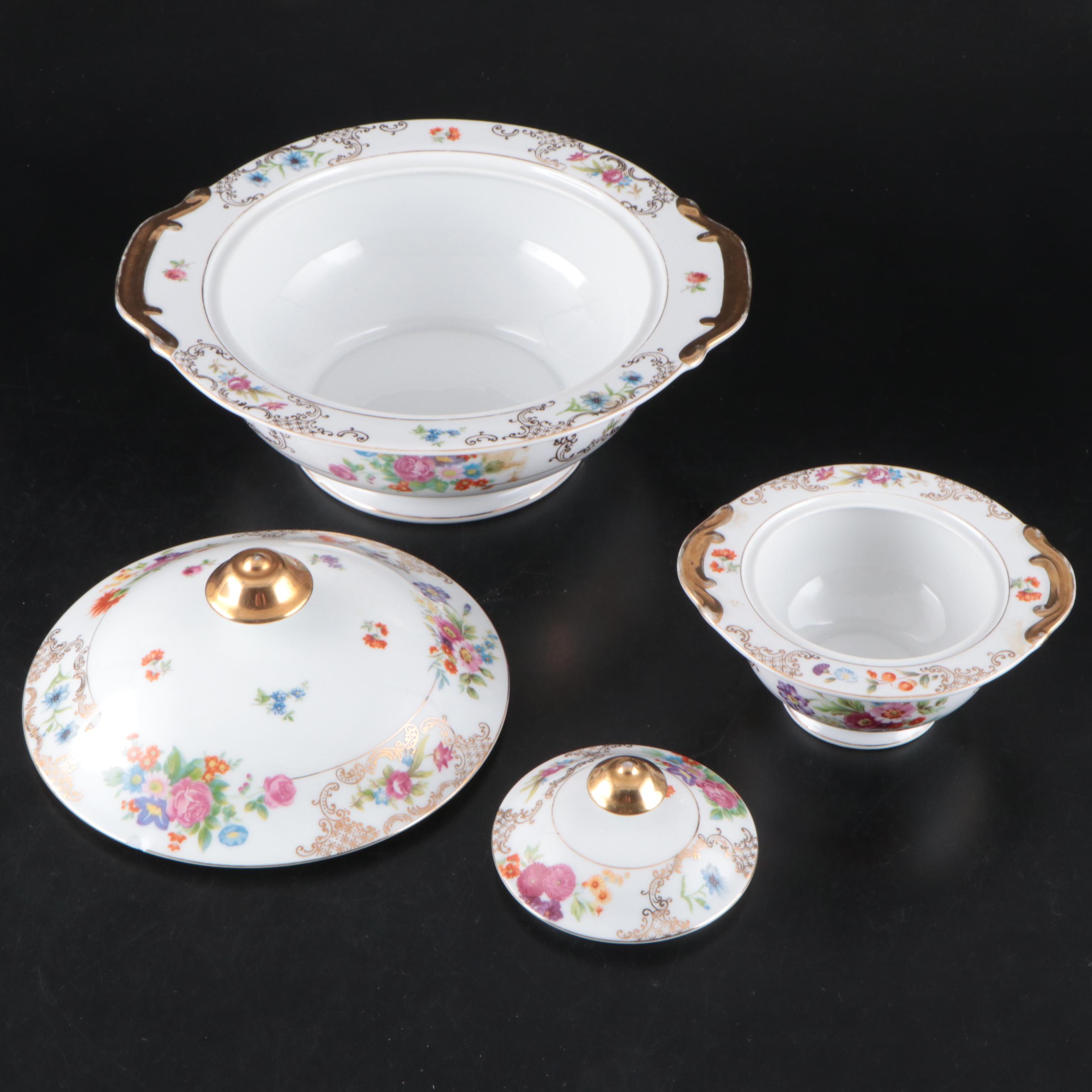 Kongo China Romance Hand-Painted Porcelain Dinnerware and Serveware
