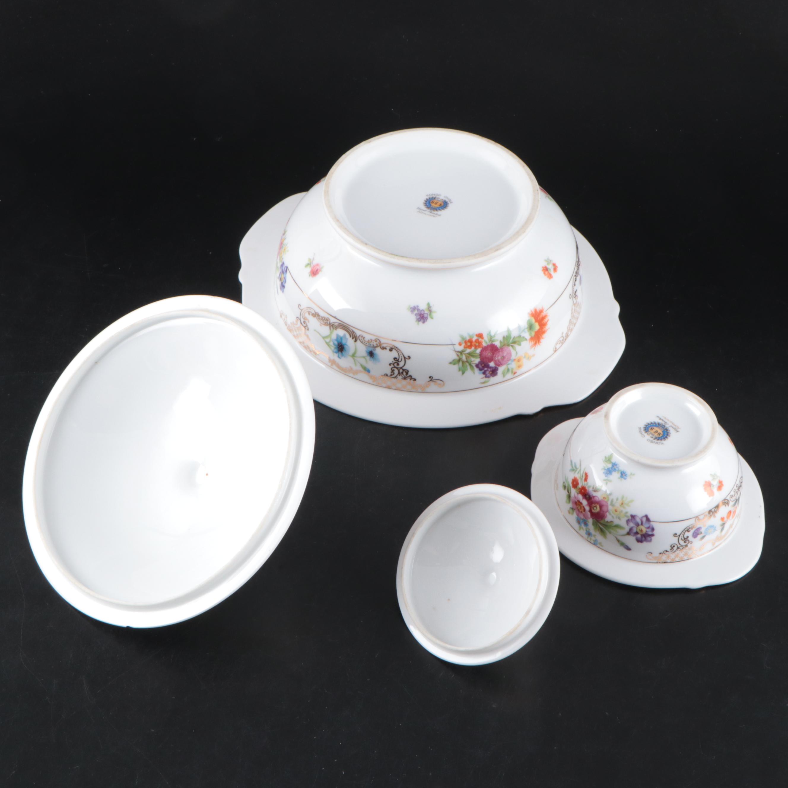 Kongo China Romance Hand-Painted Porcelain Dinnerware and Serveware