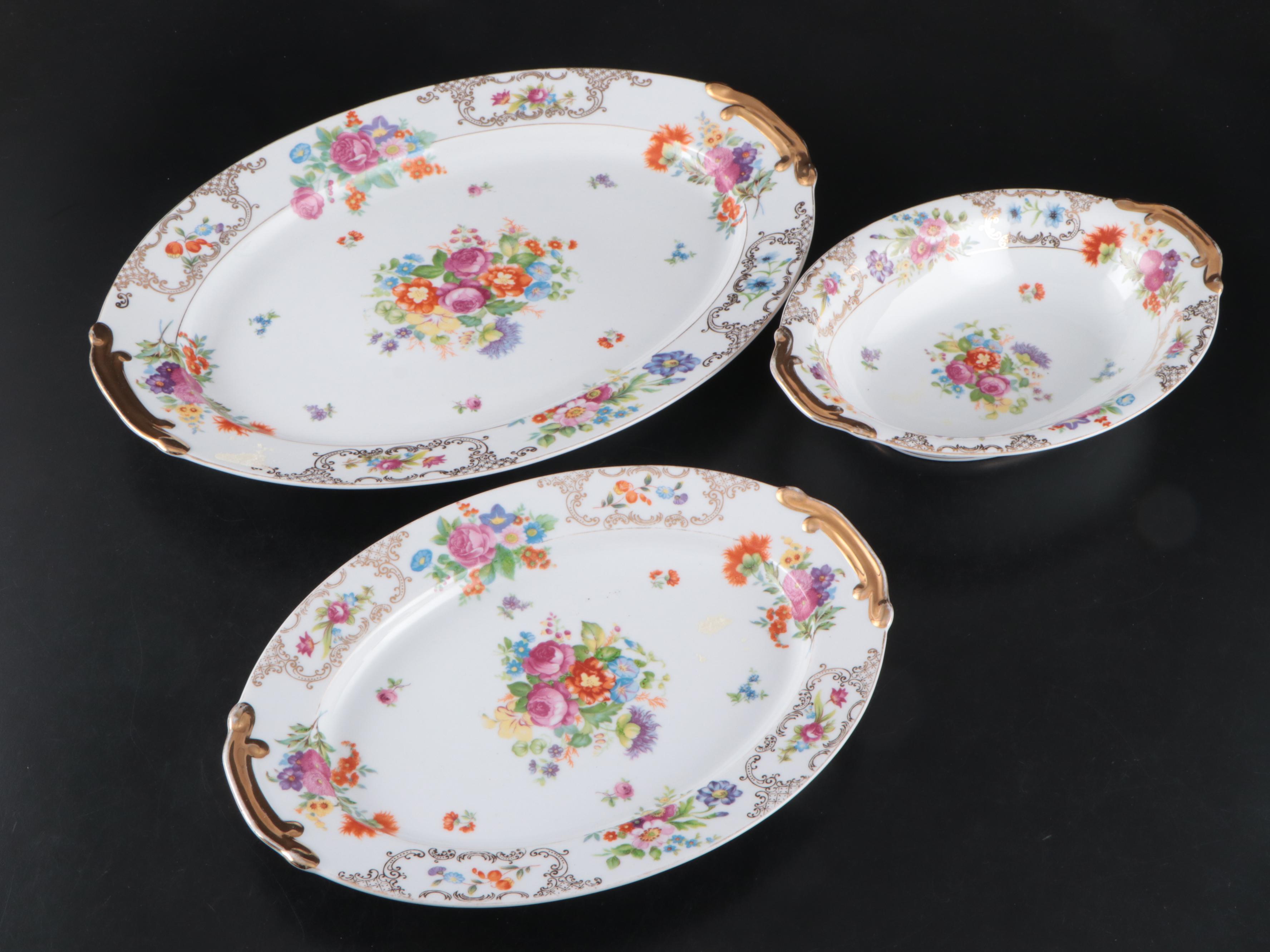Kongo China Romance Hand-Painted Porcelain Dinnerware and Serveware