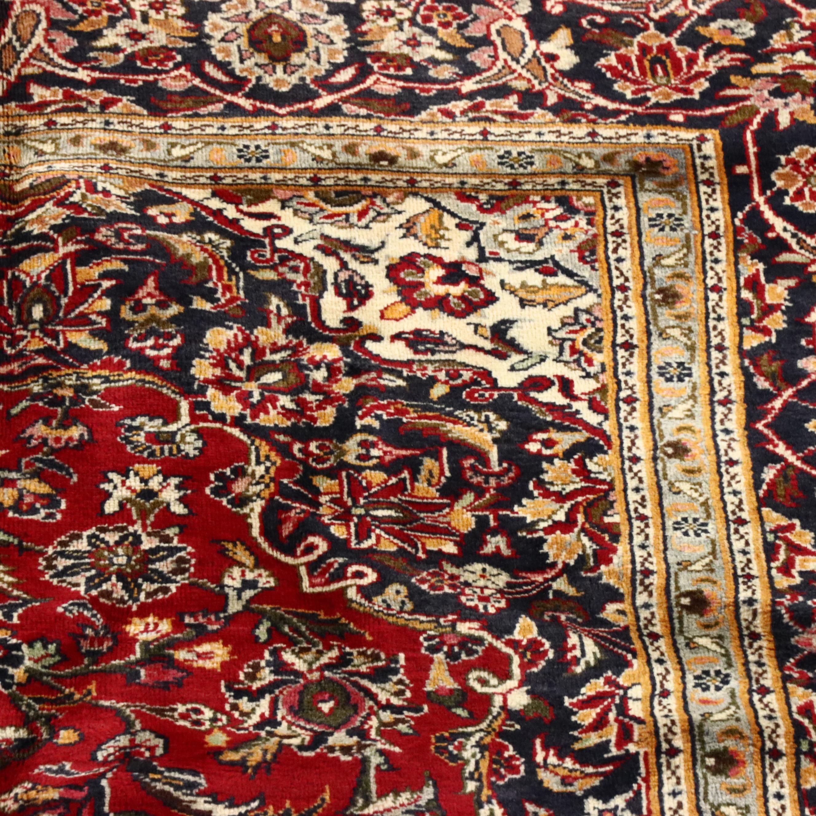 8'10 x 12'10 Hand-Knotted Persian Kashan Room Sized Rug