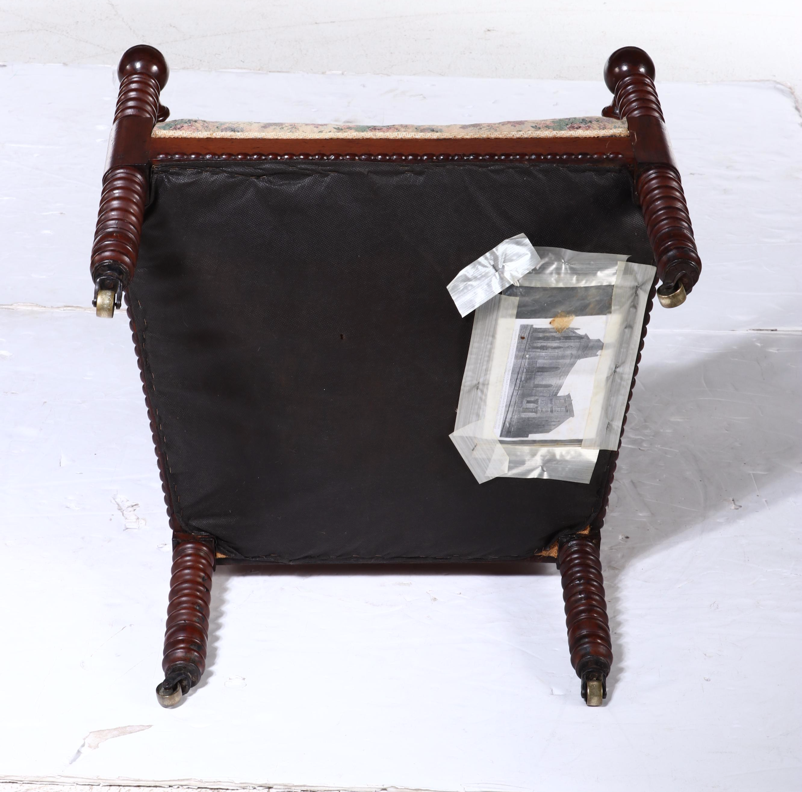 Victorian Gothic Revival Ring-Turned Walnut Armchair, Mid to Late 19th Century