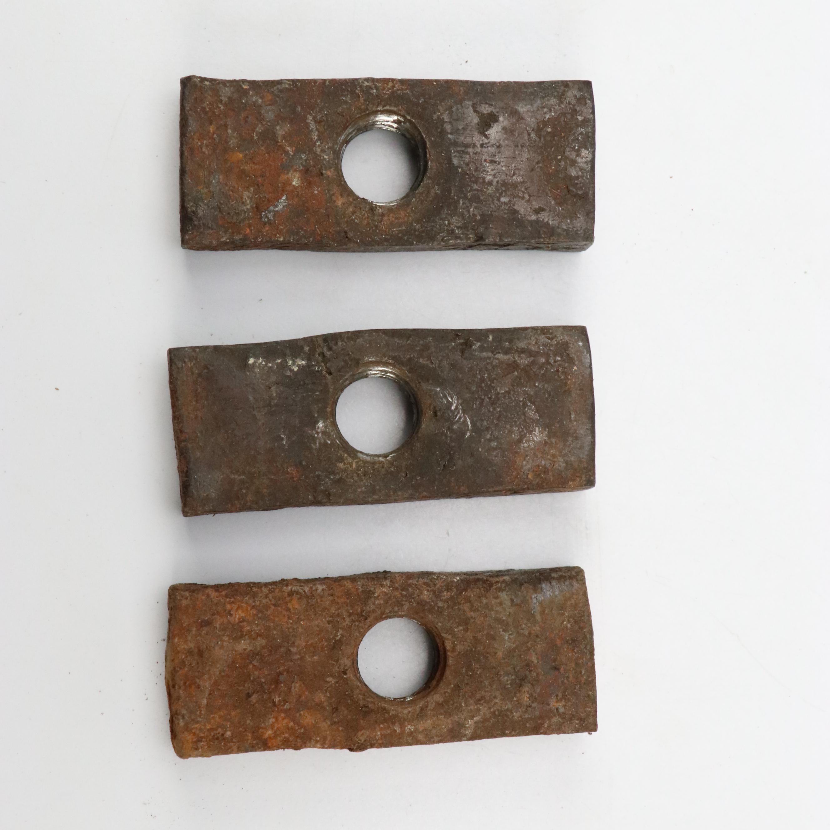 Victorian Brass Door Knobs with Wooden Backplates, Late 19th Century