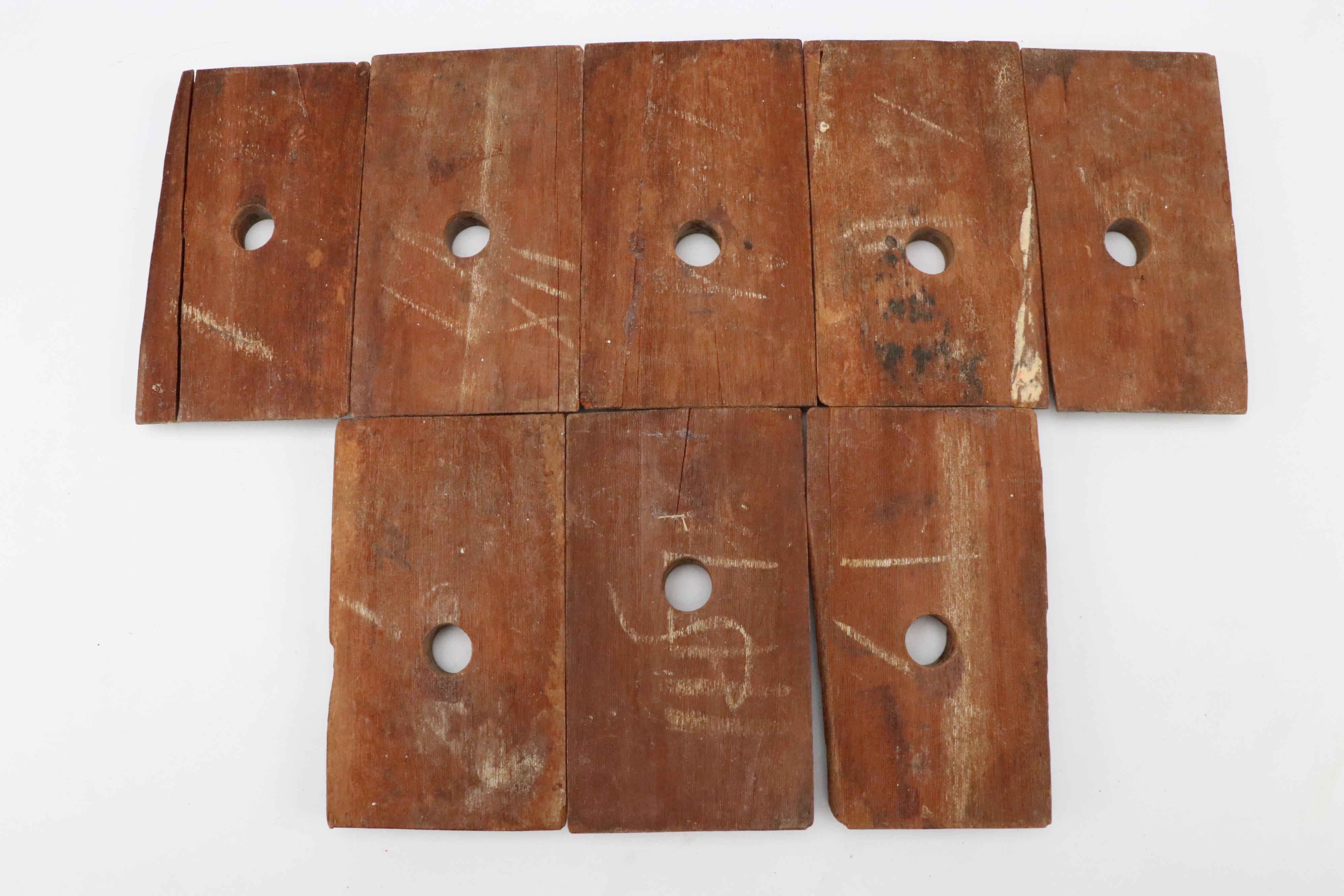 Victorian Brass Door Knobs with Wooden Backplates, Late 19th Century