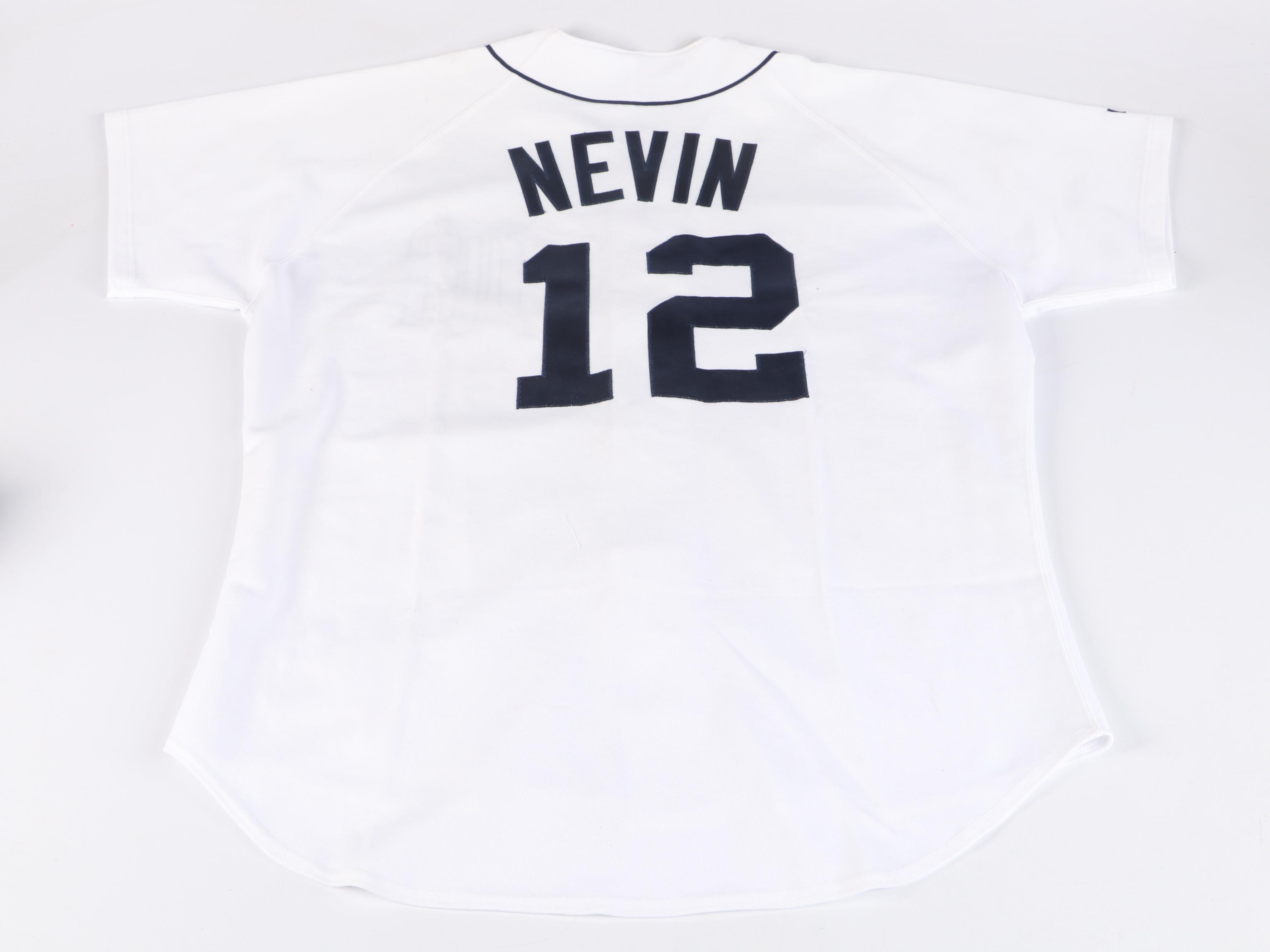 Phil Nevin Player Issued Detroit Tigers Jersey with Mike Henneman Signed Hat