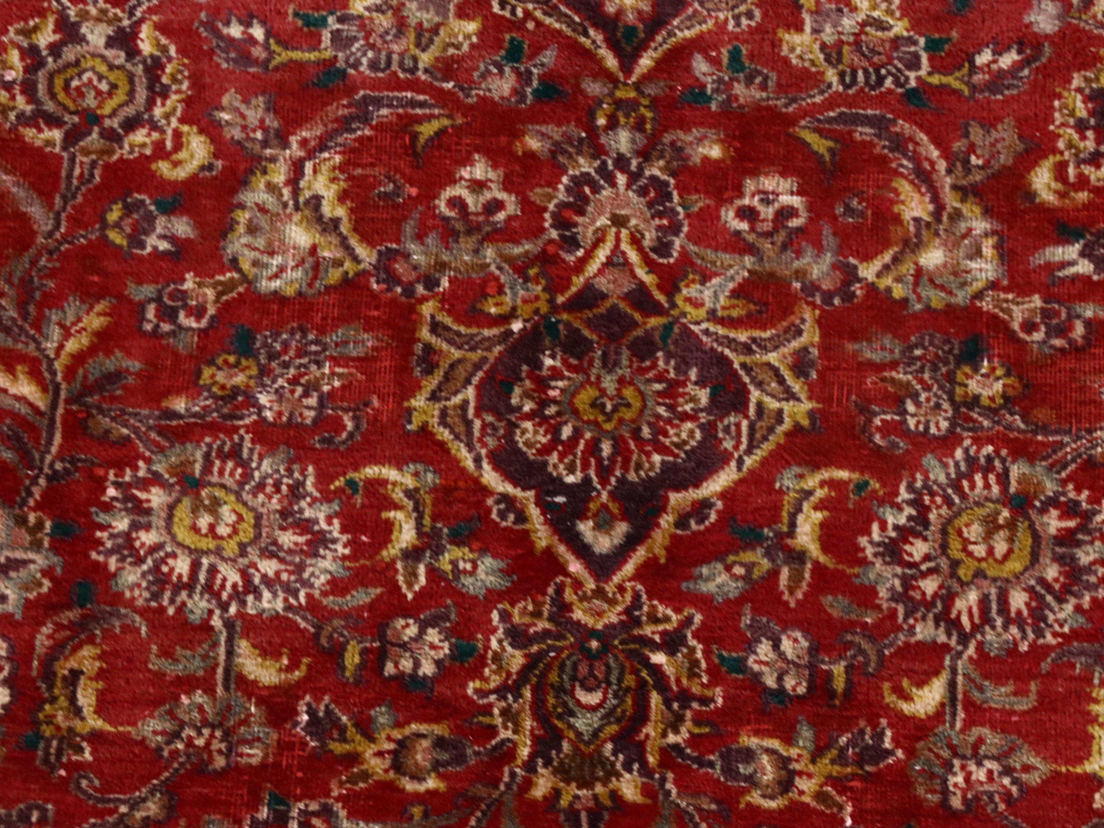 8'9 x 11'11 Hand-Knotted Persian Kerman Area Rug, Semi-Antique