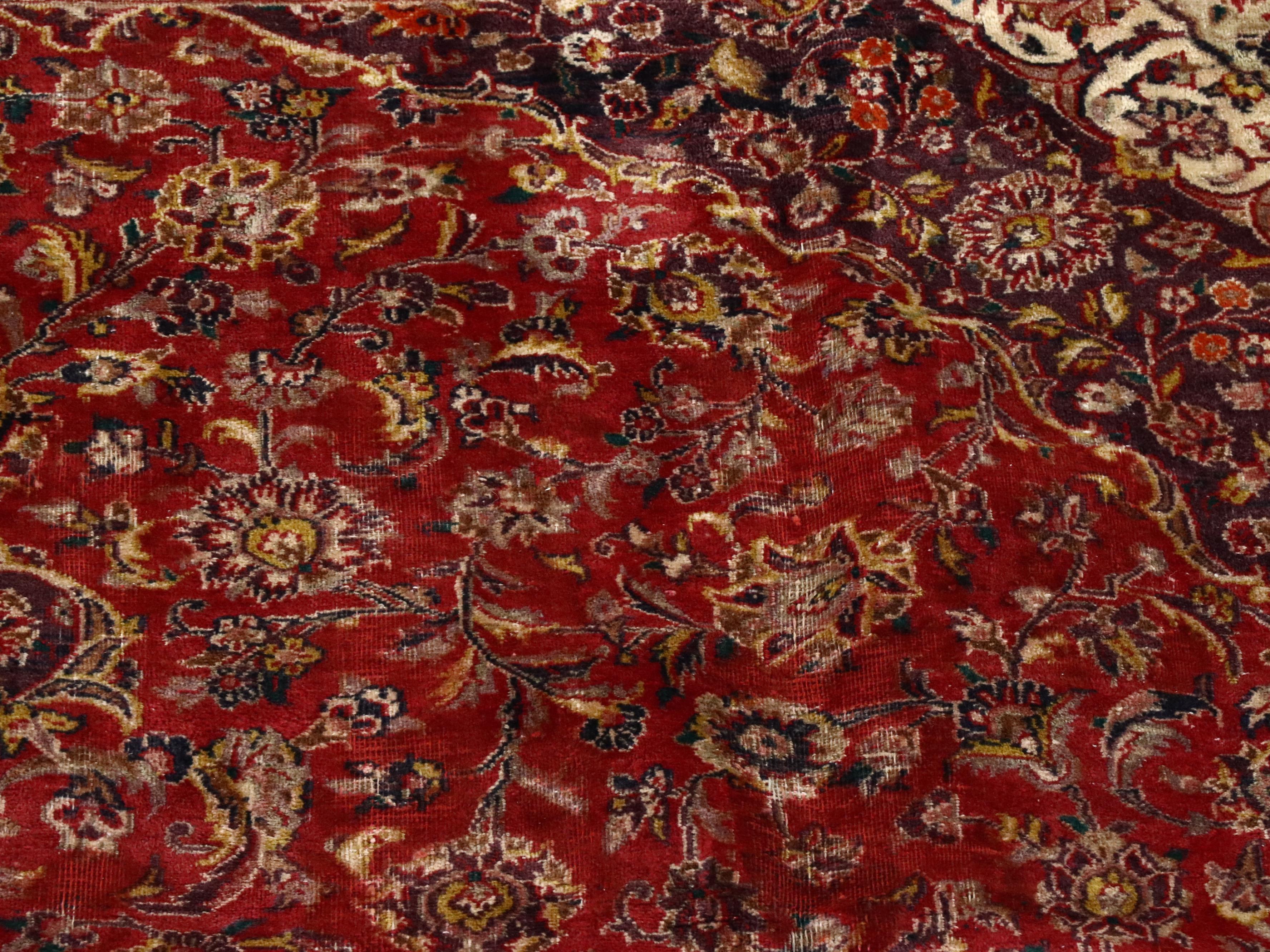 8'9 x 11'11 Hand-Knotted Persian Kerman Area Rug, Semi-Antique