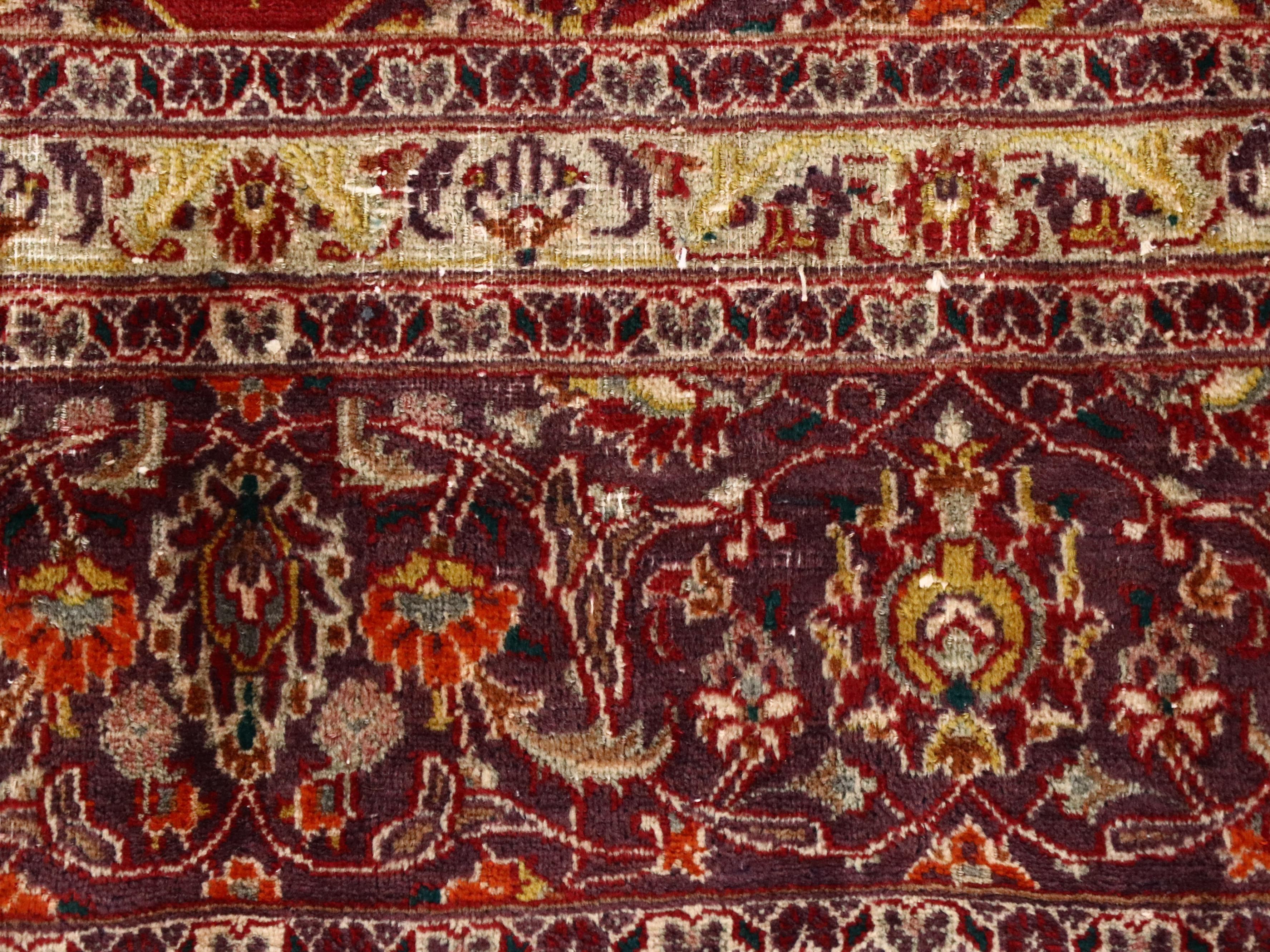 8'9 x 11'11 Hand-Knotted Persian Kerman Area Rug, Semi-Antique