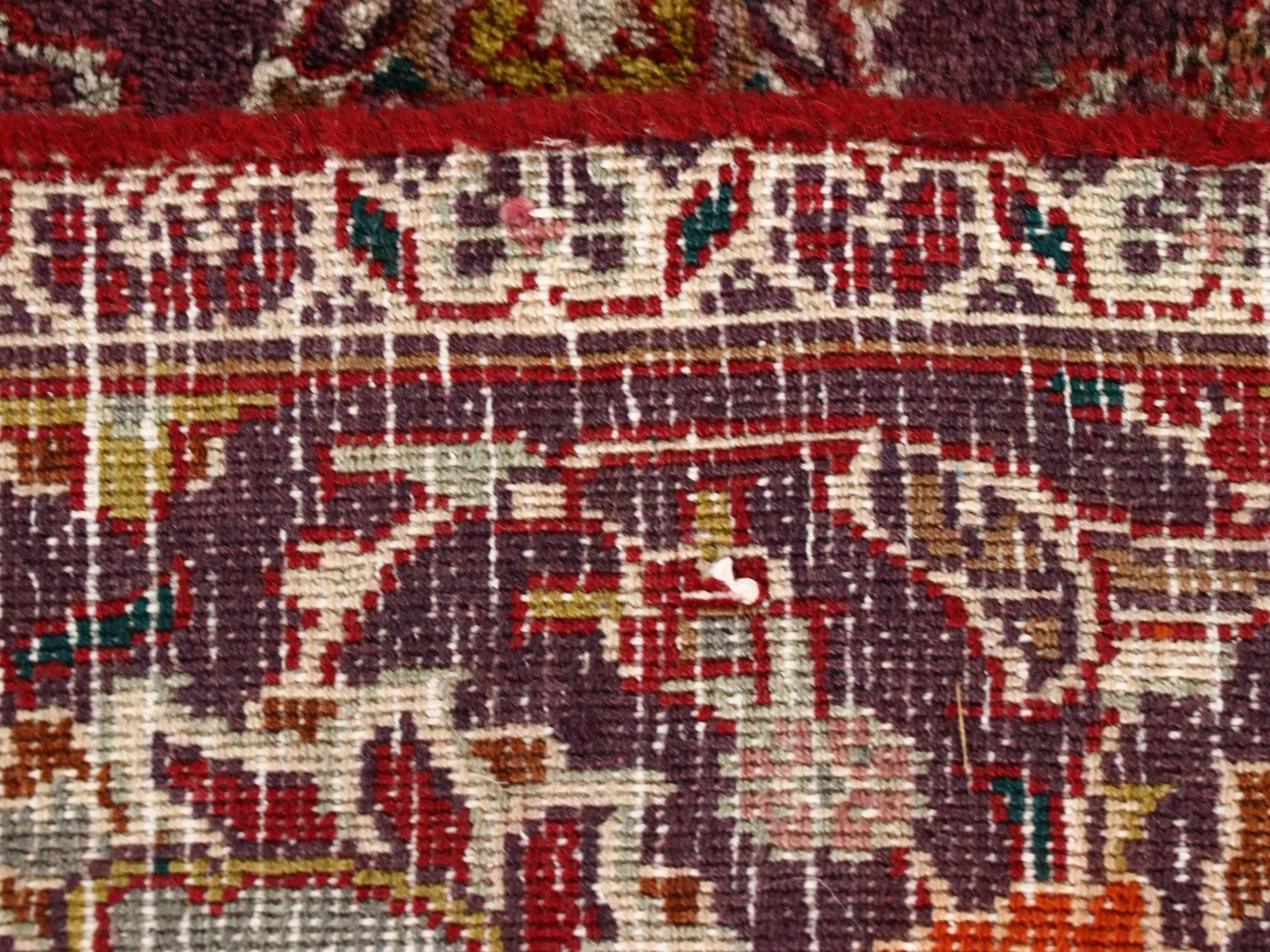 8'9 x 11'11 Hand-Knotted Persian Kerman Area Rug, Semi-Antique