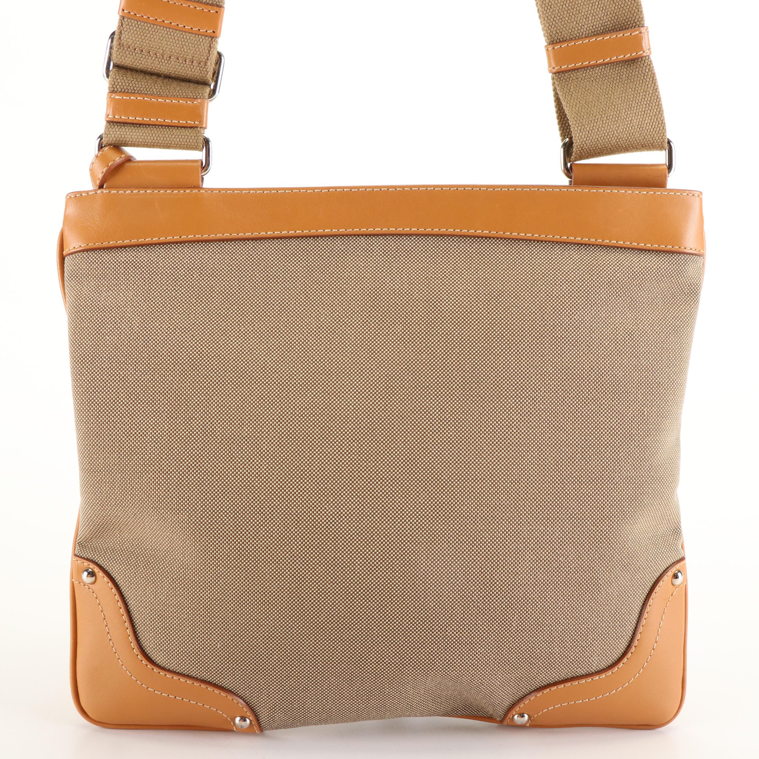 Prada Canapa Logo Crossbody Bag in Canvas and Leather