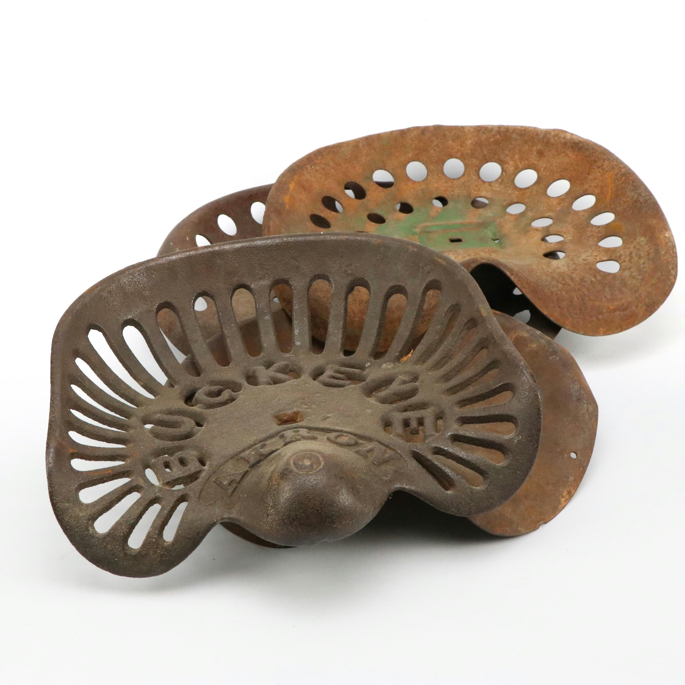 Buckeye and Other Cast Iron Tractor Seats, Early to Mid-20th Century