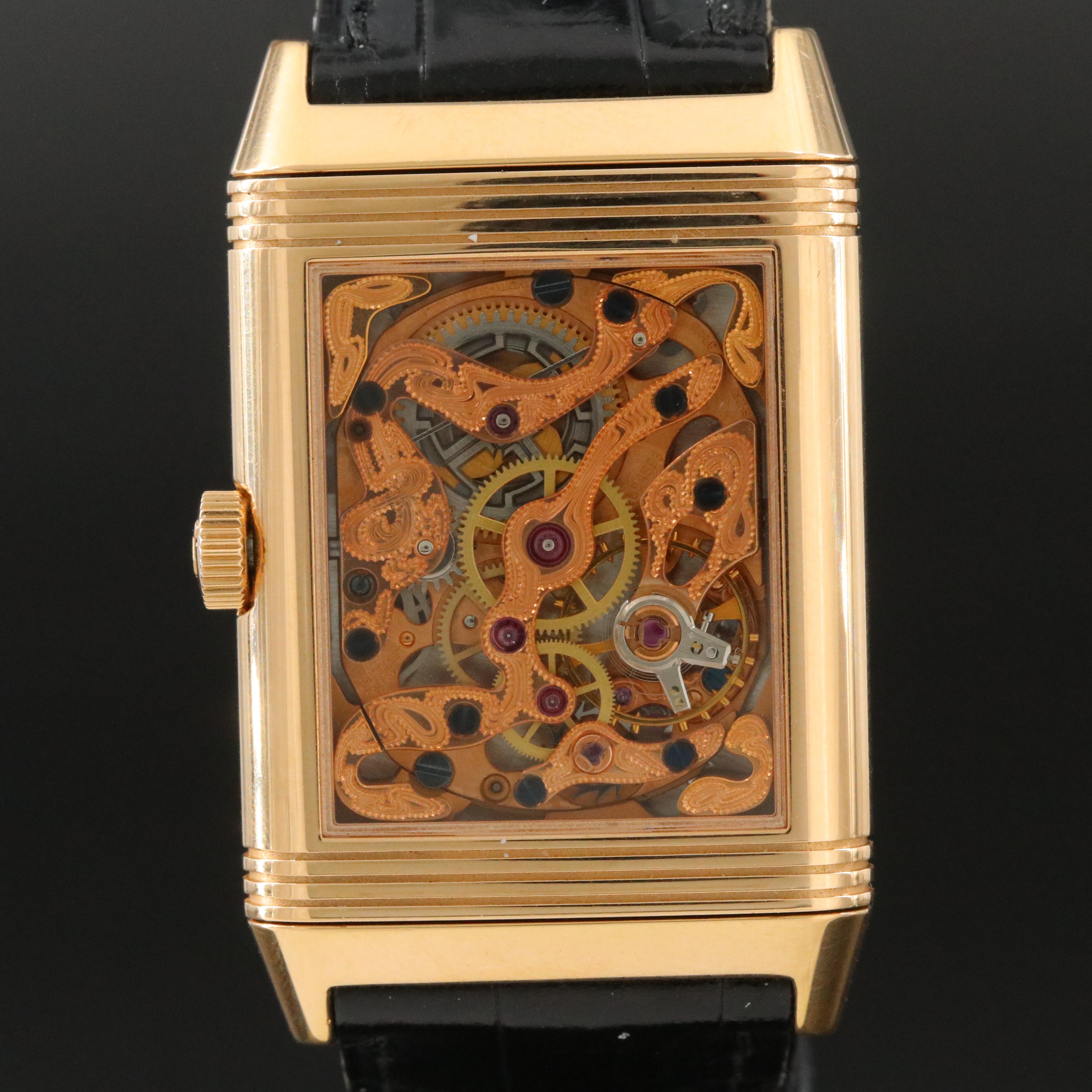 Jaeger LeCoultre Reverso Art Deco 18K Rose Gold ref. 270.240.623B Watch