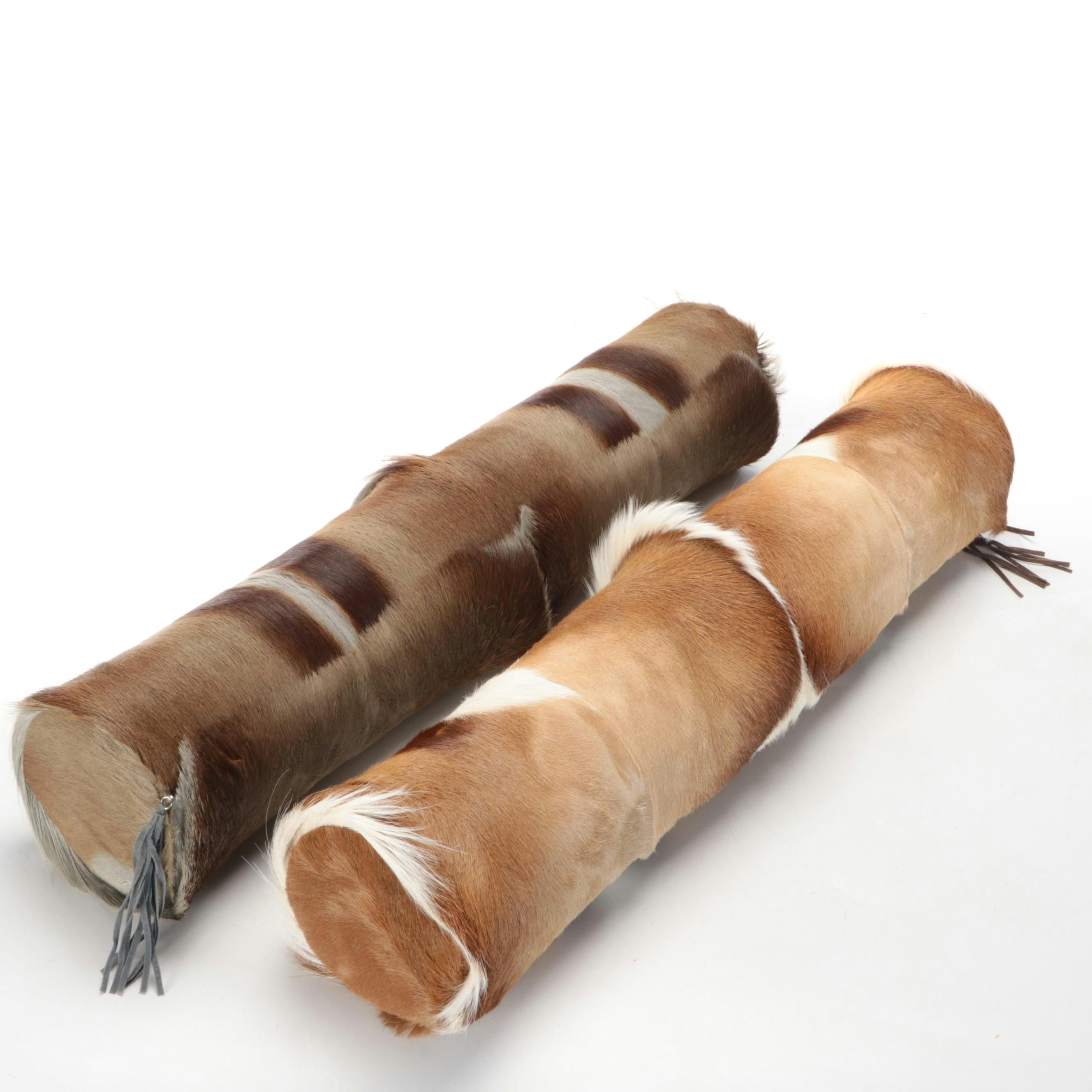 Pair of Springbok Hide Extra Long Bolster Pillows