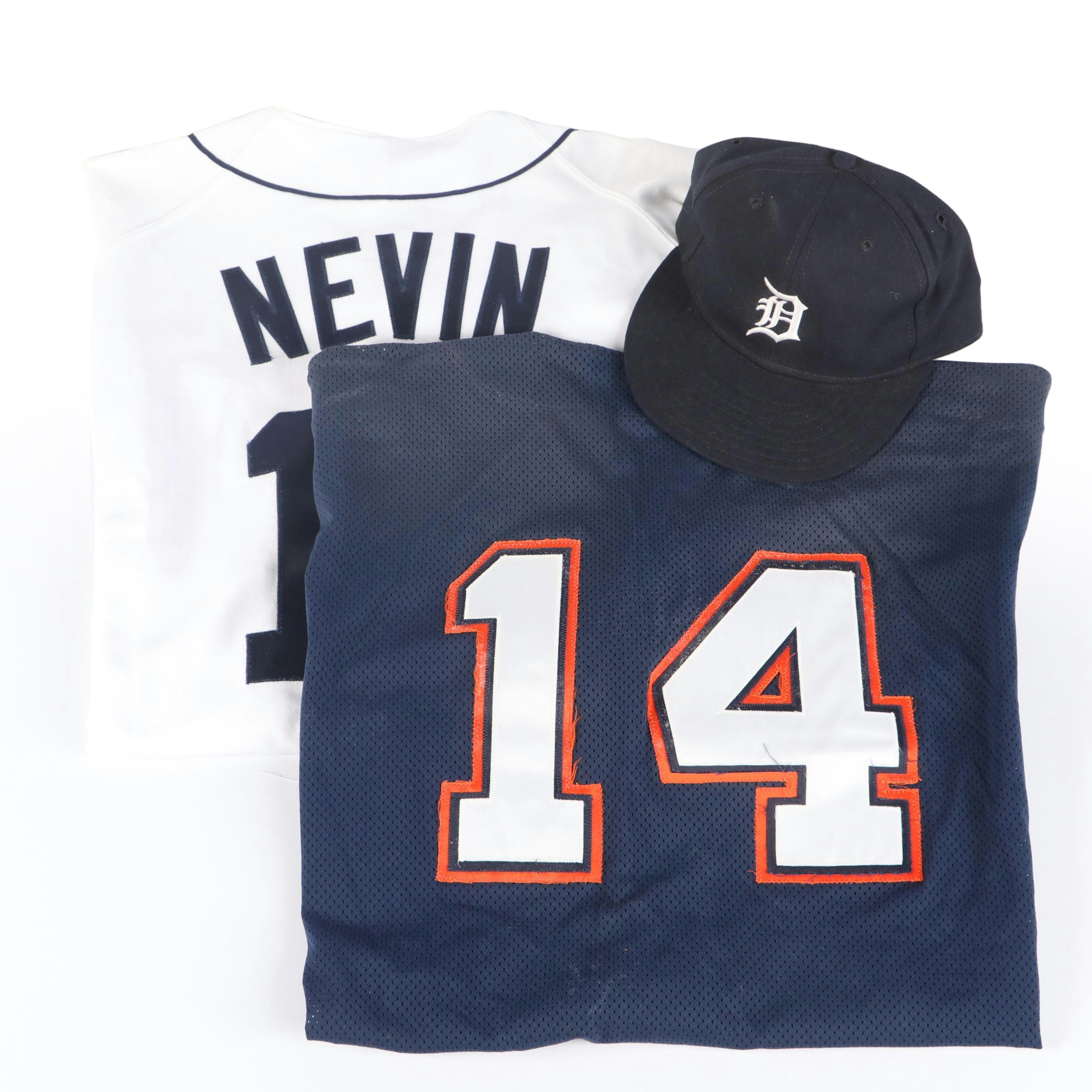 Phil Nevin Player Issued Detroit Tigers Jersey with Mike Henneman Signed Hat