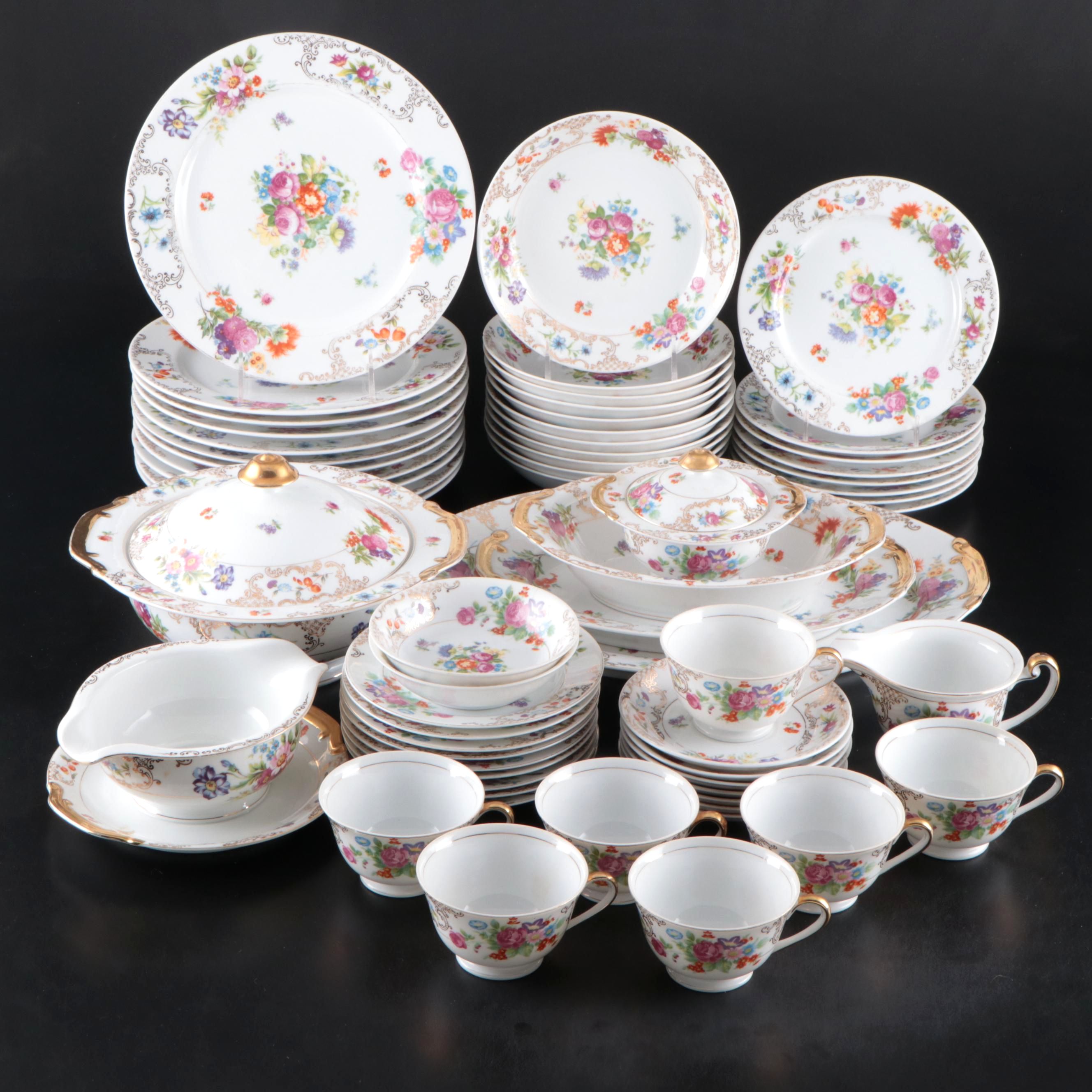 Kongo China Romance Hand-Painted Porcelain Dinnerware and Serveware