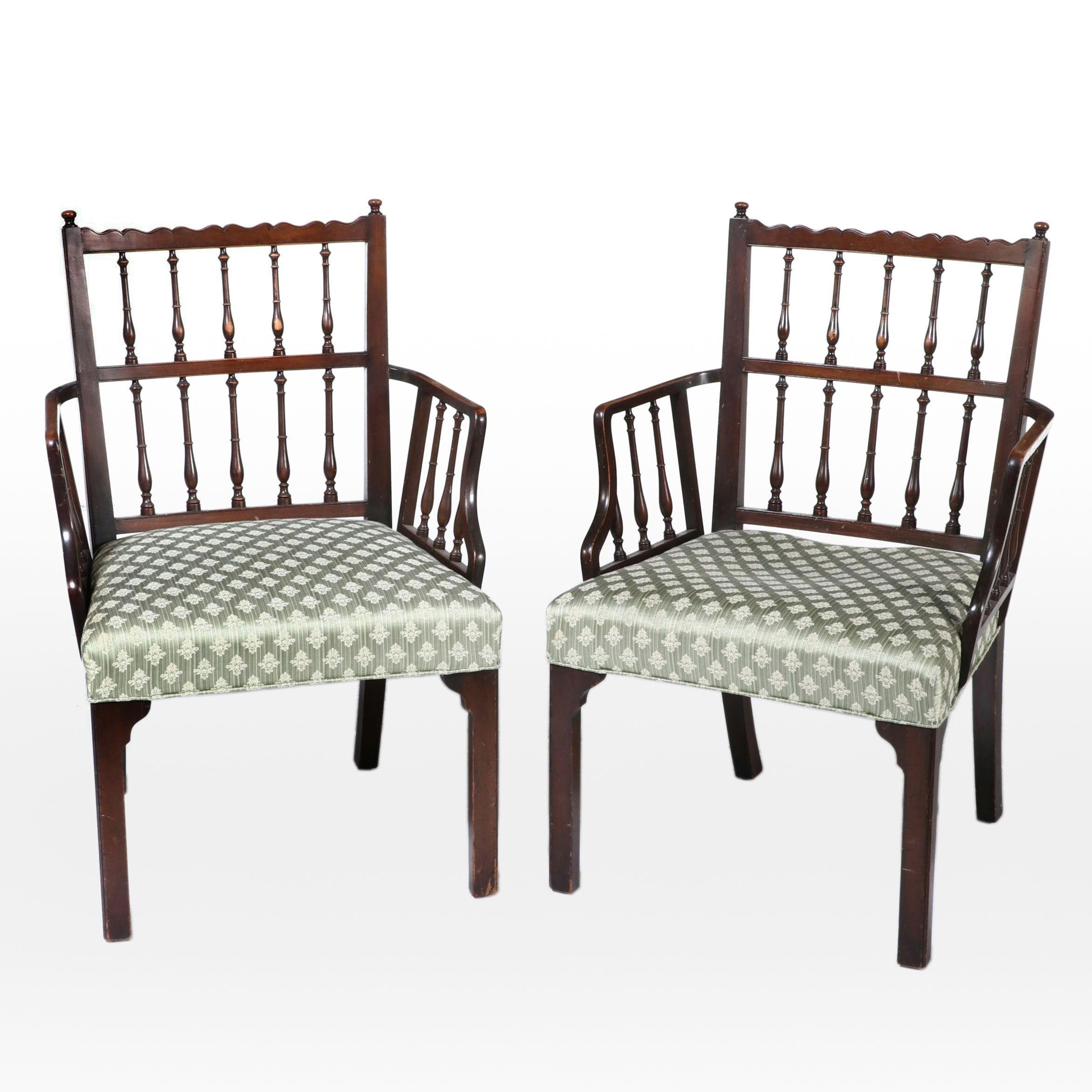 Pair of George III Style Mahogany Armchairs