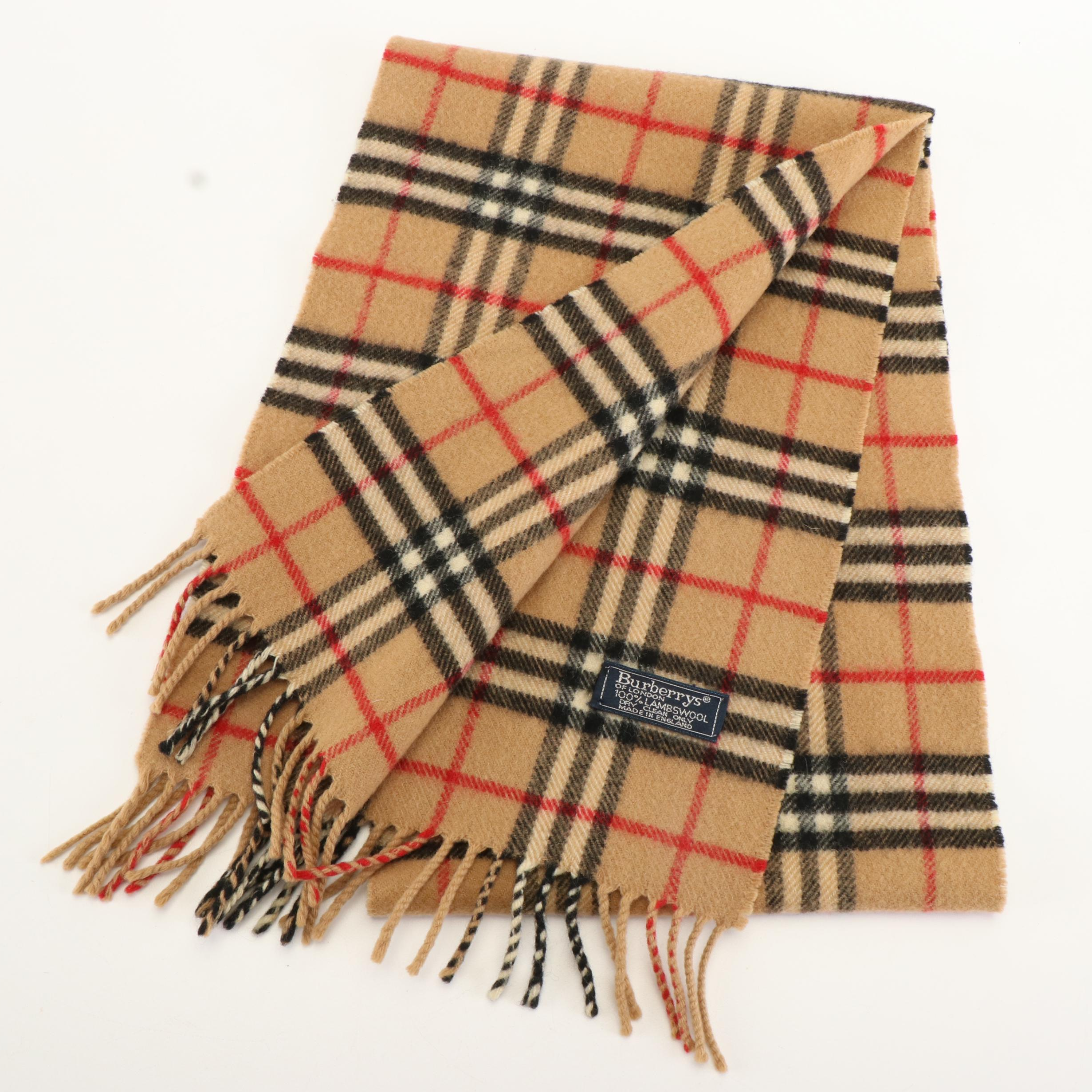 Burberrys Classic Lambswool Scarf in Vintage Check