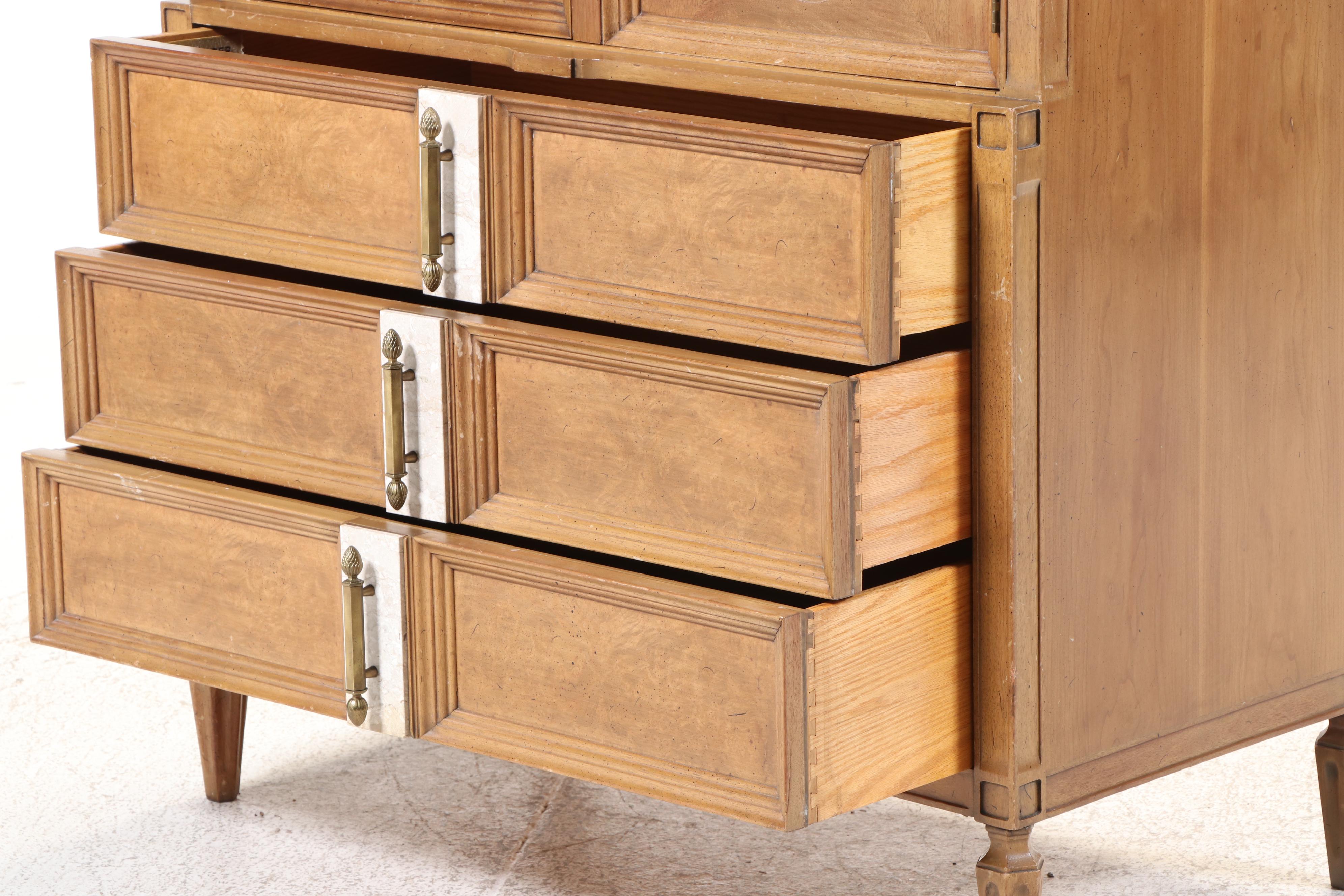 Romweber "Caravan" Cherry, Walnut, Burlwood, & Polished Stone Clothes Press