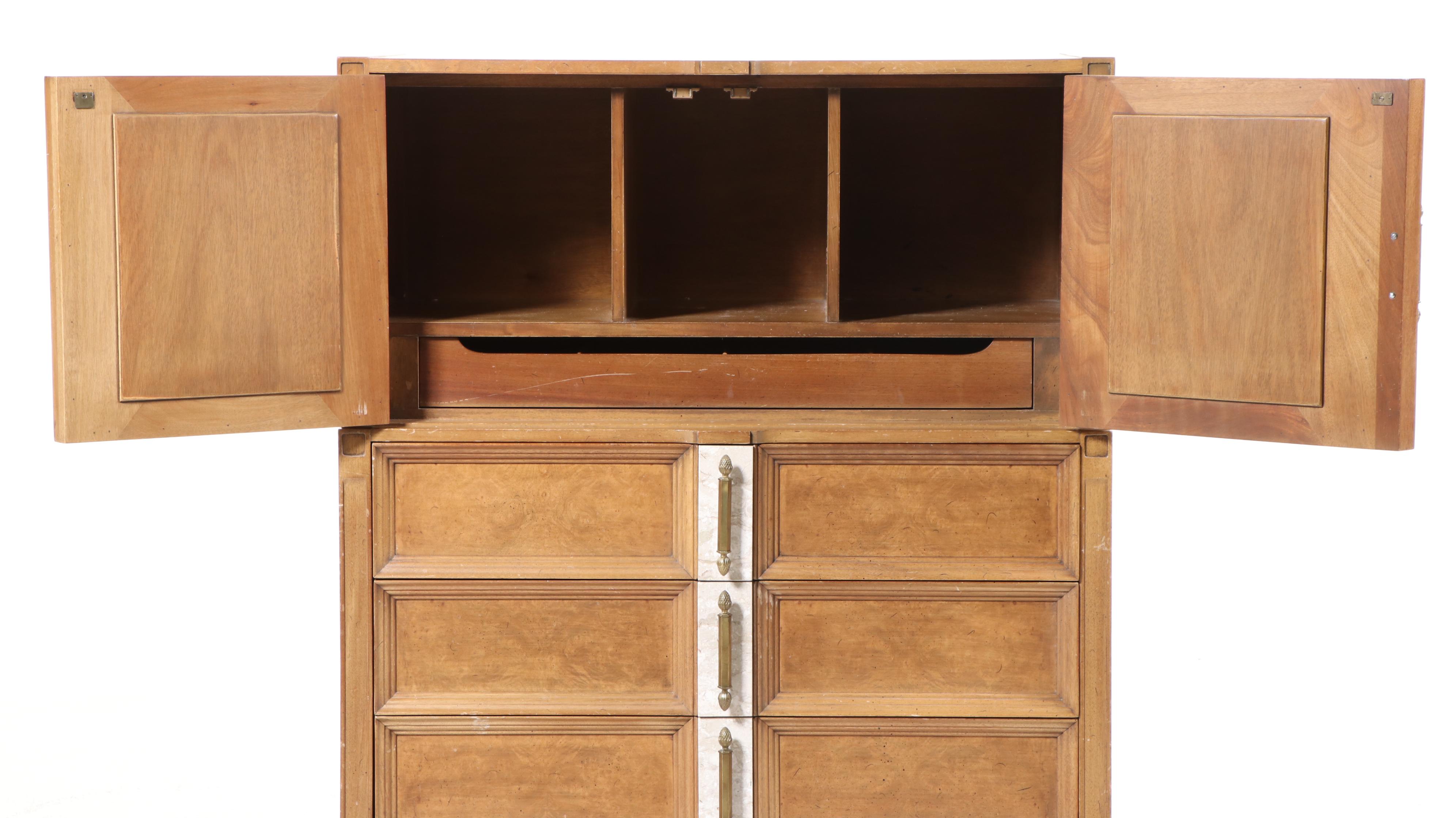 Romweber "Caravan" Cherry, Walnut, Burlwood, & Polished Stone Clothes Press