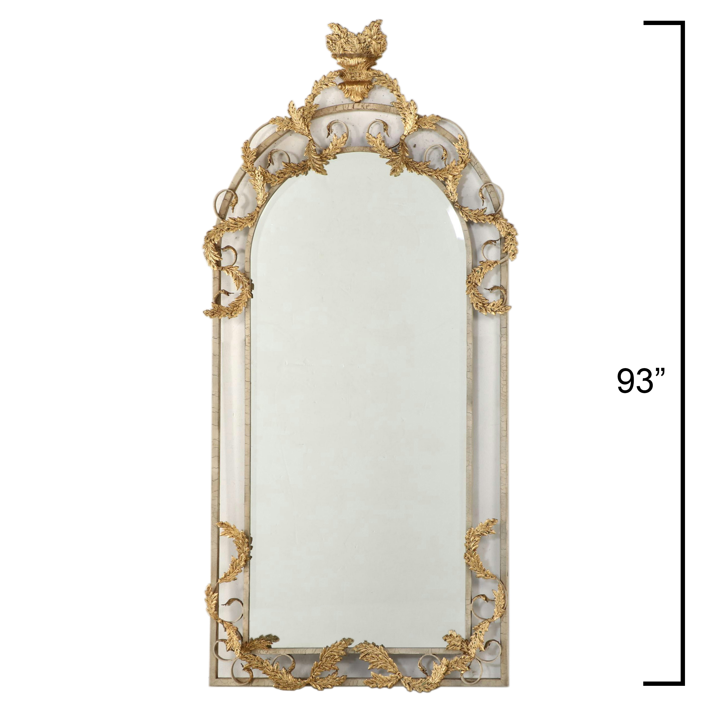 John Richard Empire Style Gilt Metal Full Length Mirror