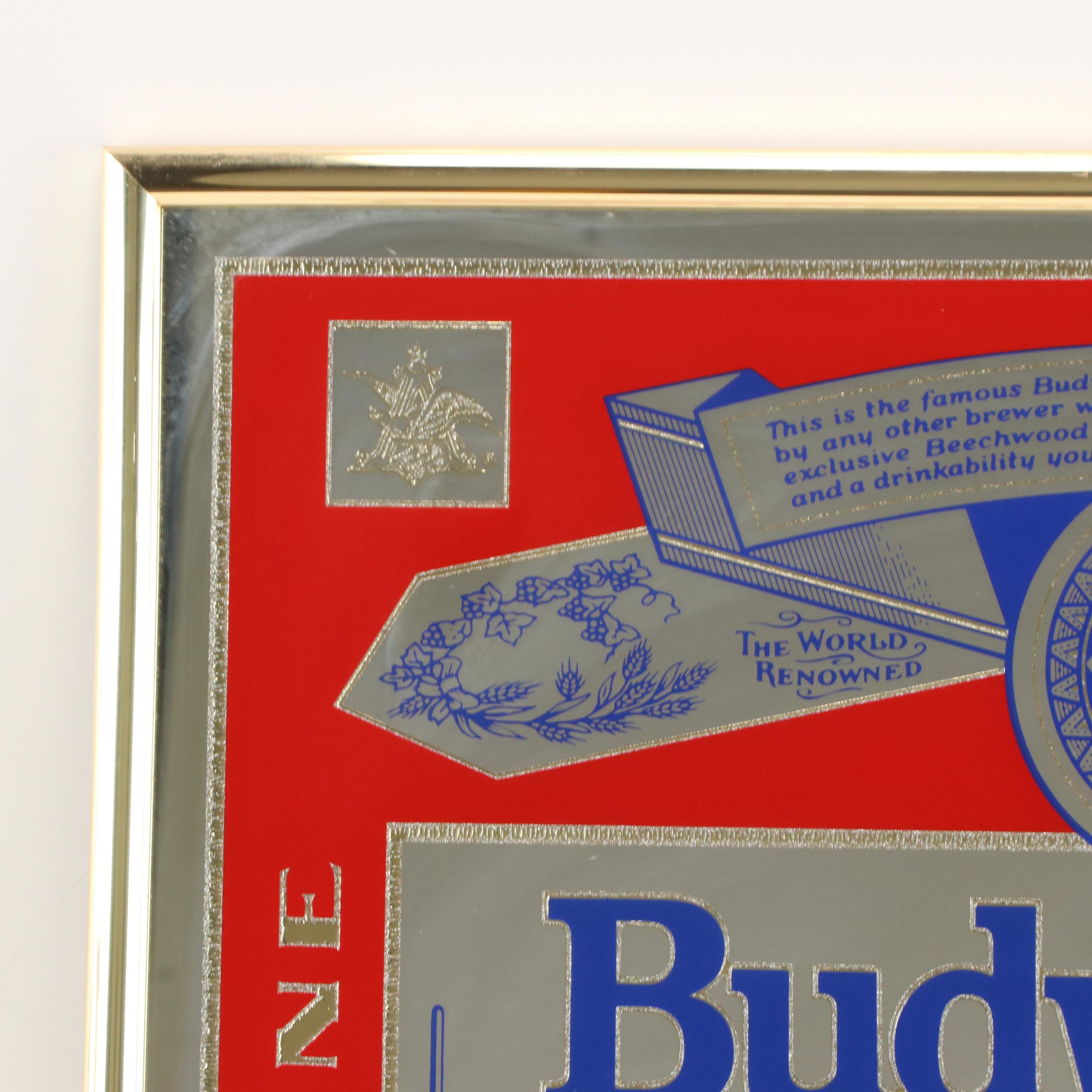 Anheuser-Busch Budweiser & Gordon's Gin Painted Bar Mirrors