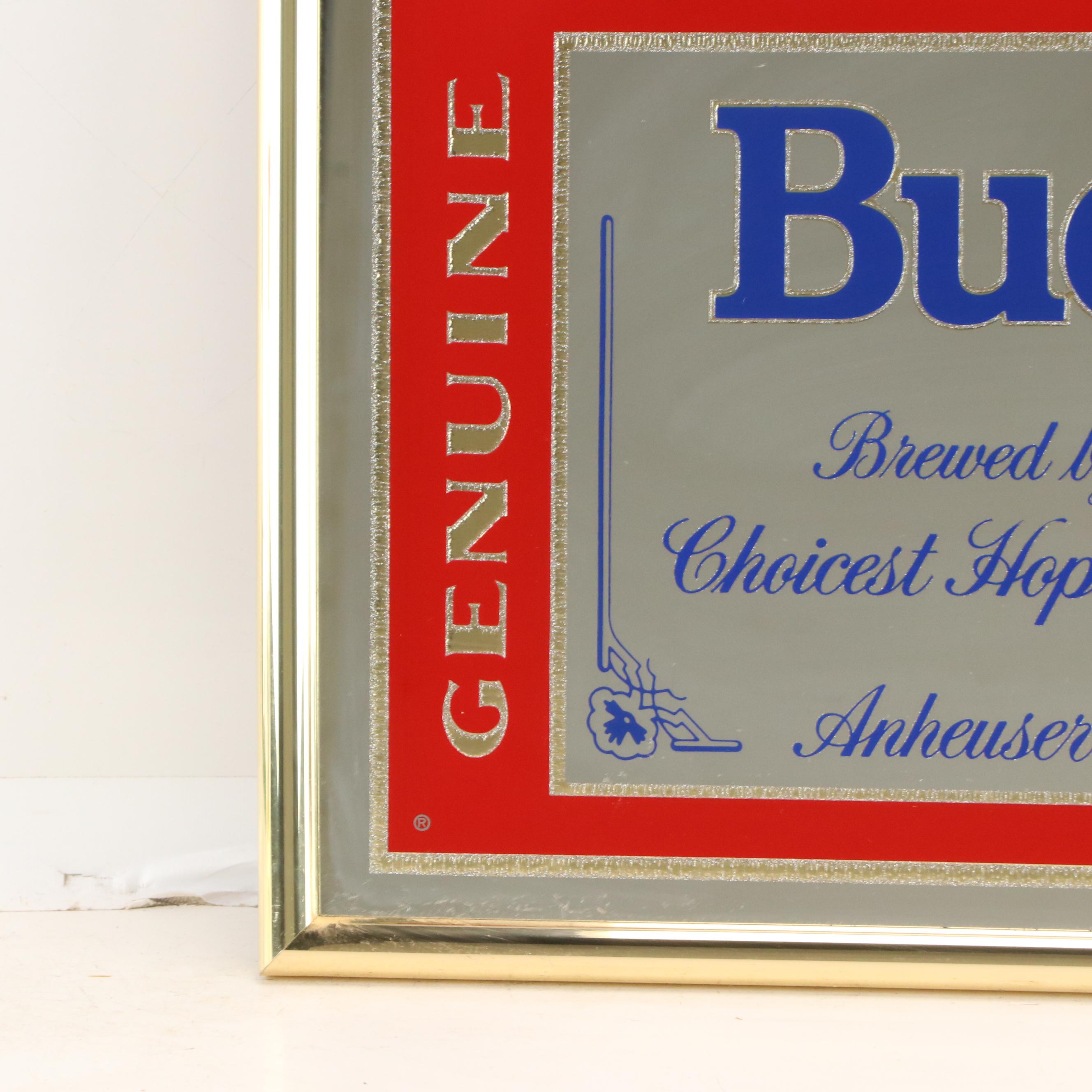 Anheuser-Busch Budweiser & Gordon's Gin Painted Bar Mirrors