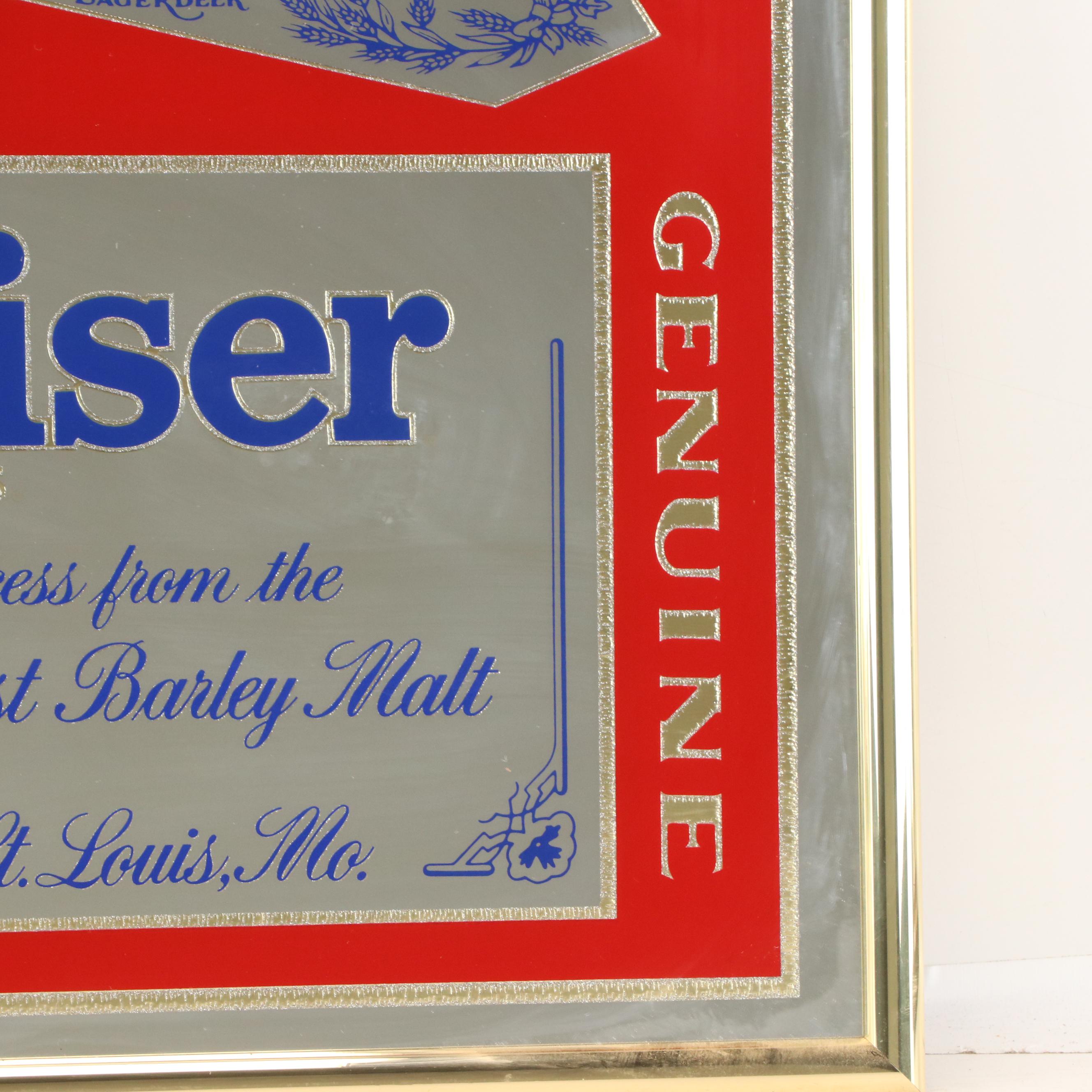 Anheuser-Busch Budweiser & Gordon's Gin Painted Bar Mirrors