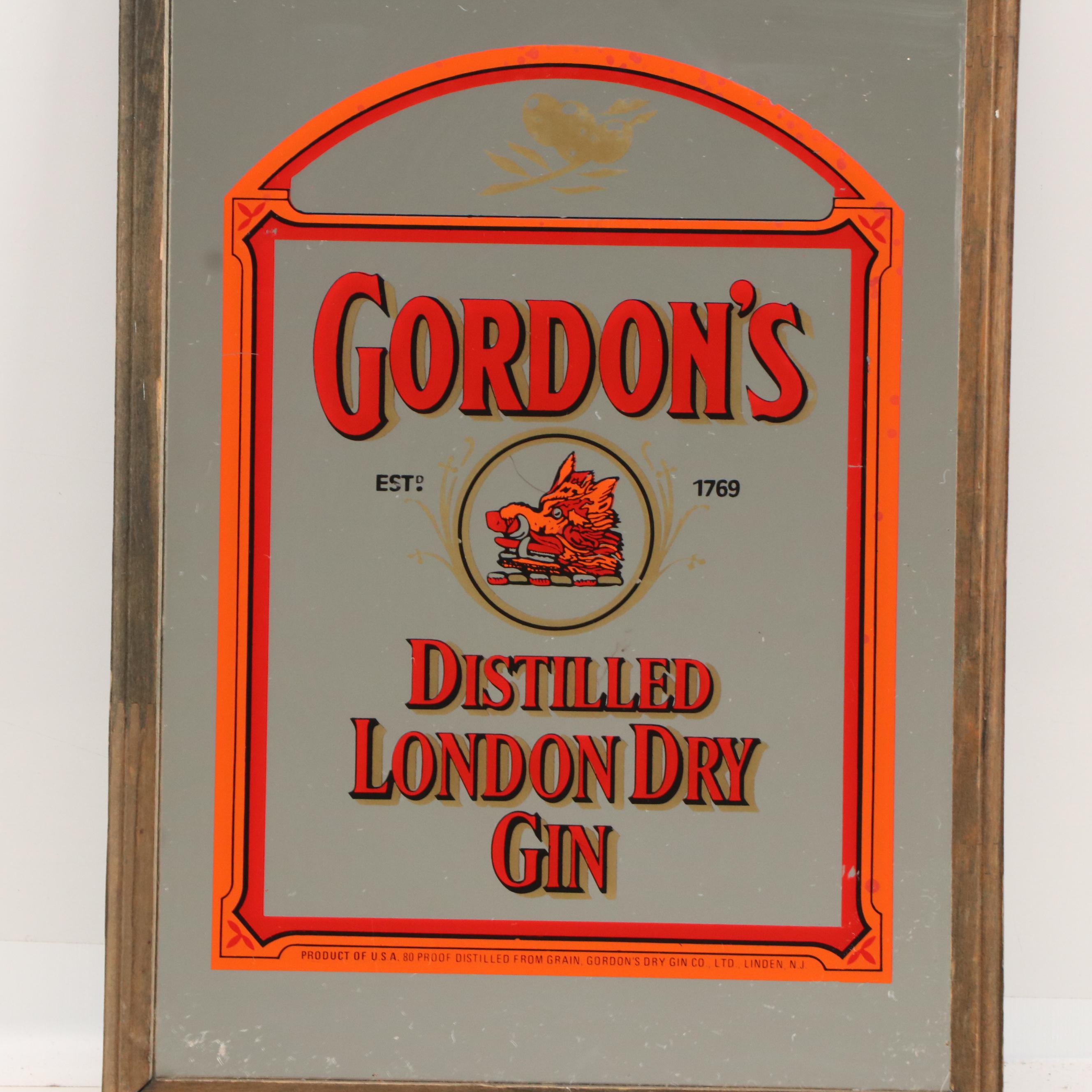 Anheuser-Busch Budweiser & Gordon's Gin Painted Bar Mirrors