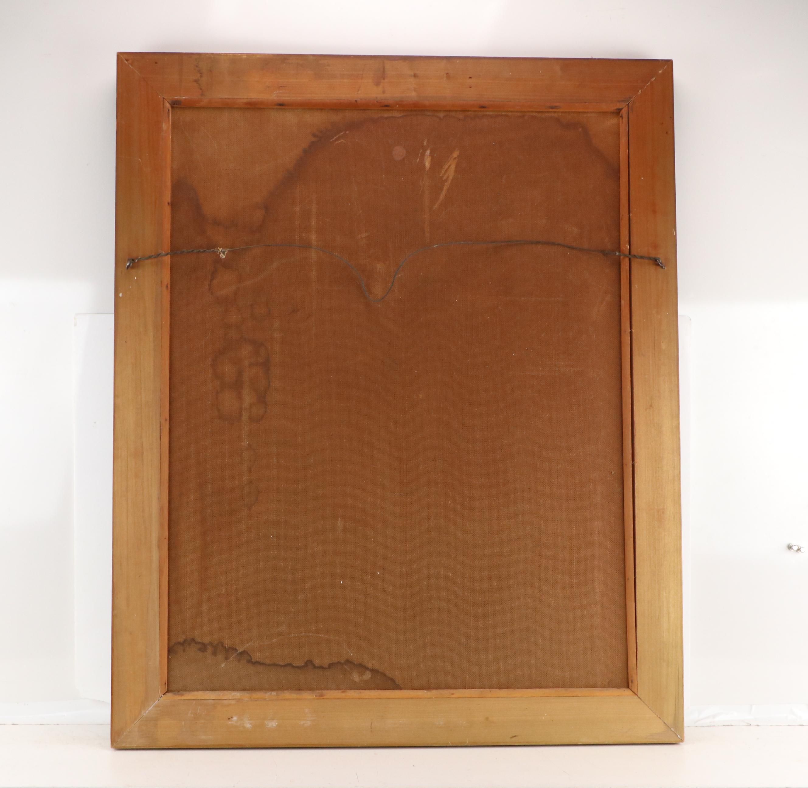 Impressionist Style Oil Painting of a Woman with Flowers, Early 20th Century