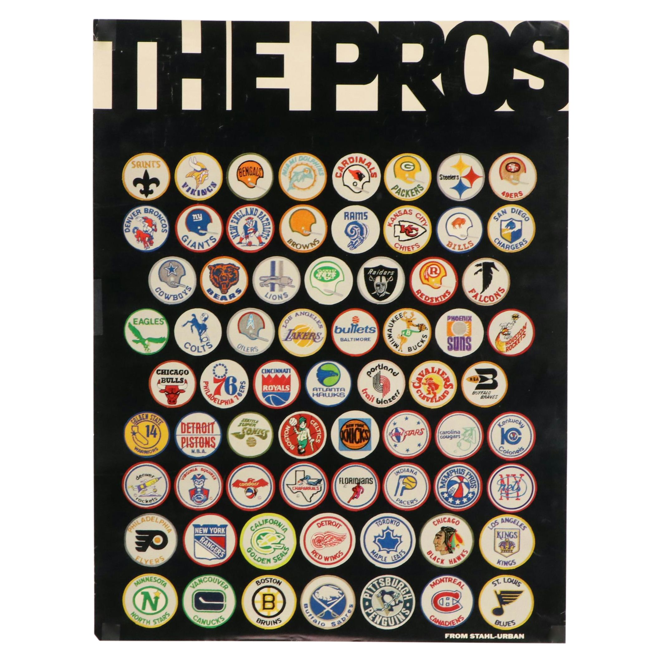 Stahl-Urban Offset Lithograph Sports Poster "The Pros," Late 20th Century