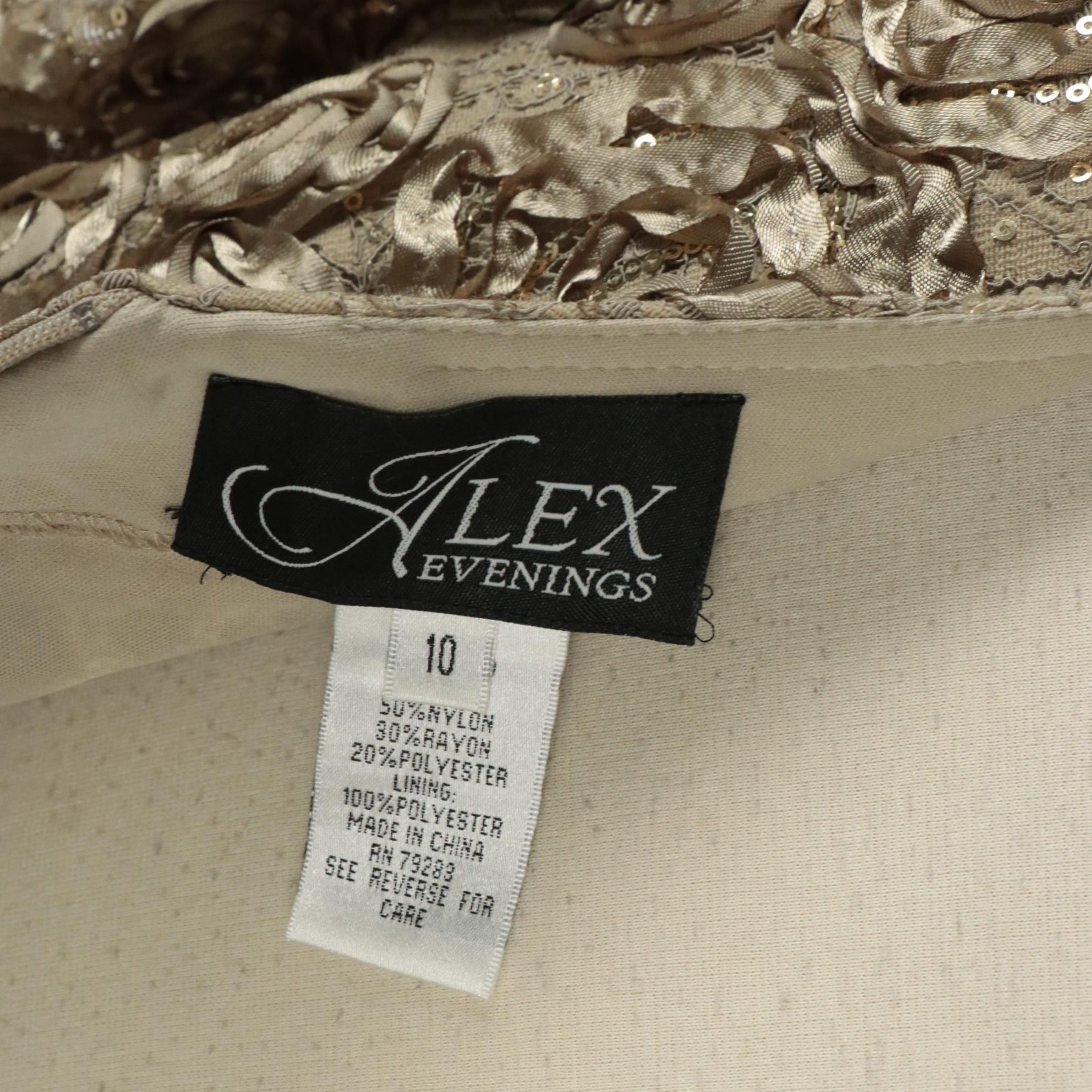 Zum Zum by Niki Livas Glitter Cocktail Dress, Alex Evenings Ribbon Lace Sheath