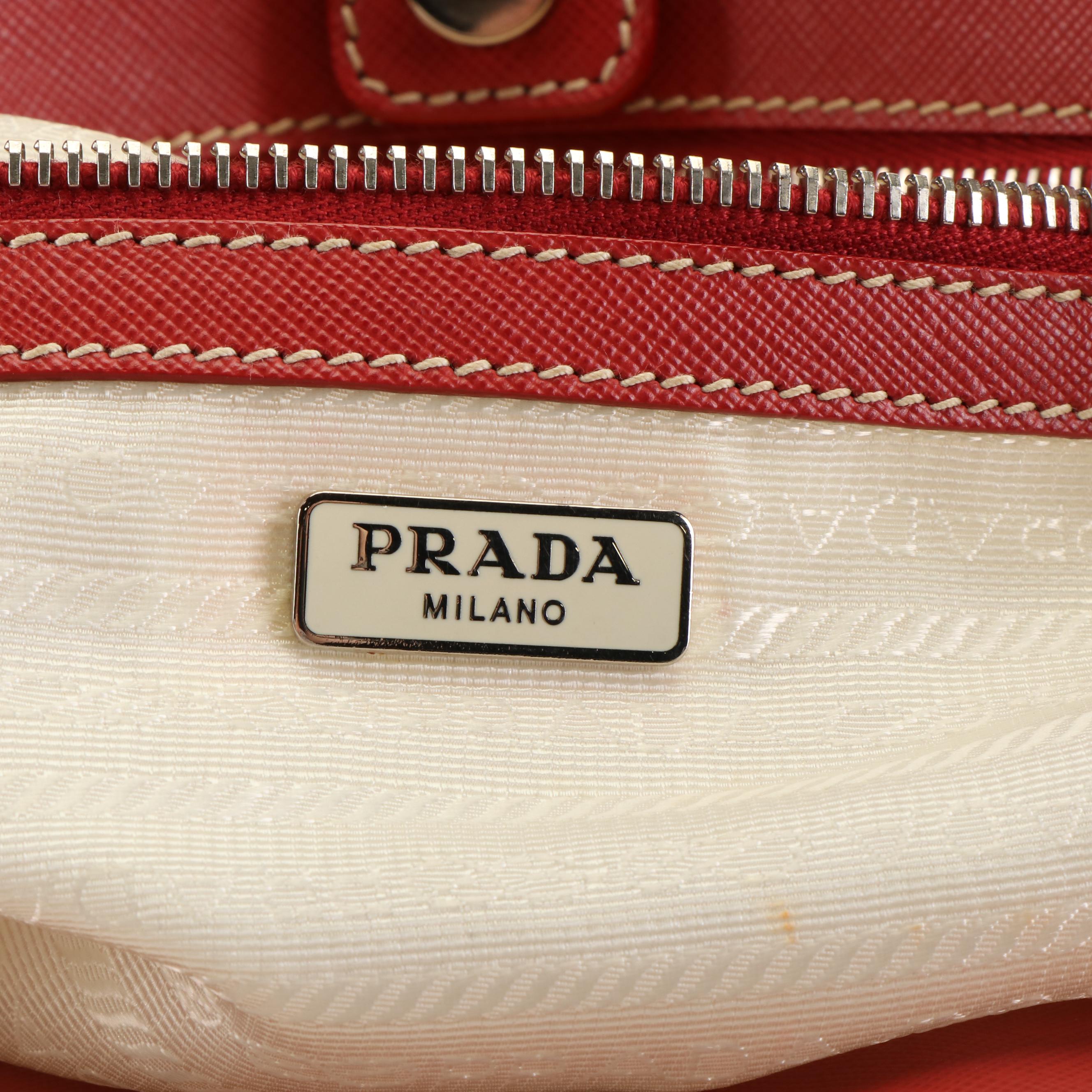 Prada Rouge Lip Kiss Bow Handbag in Nylon