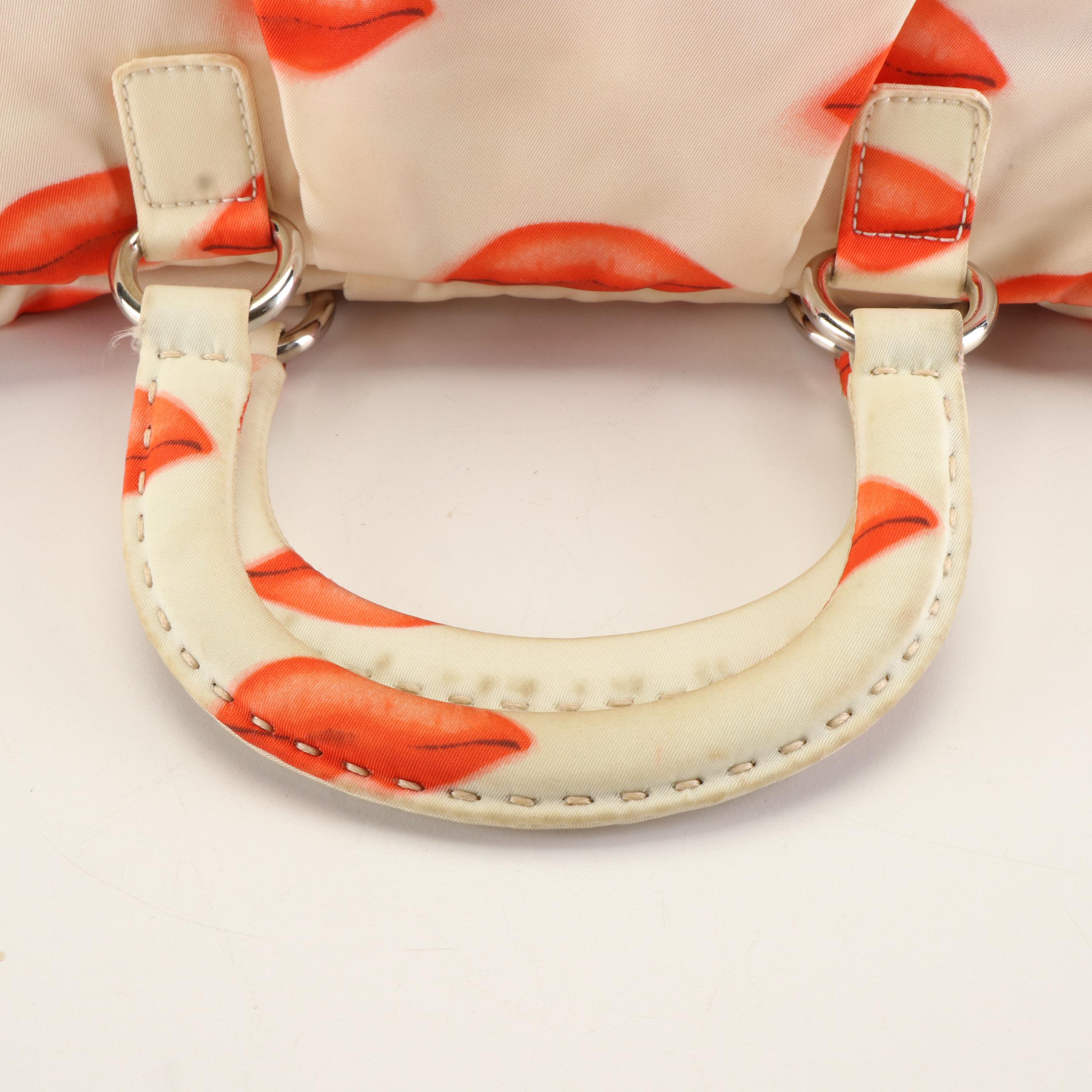 Prada Rouge Lip Kiss Bow Handbag in Nylon