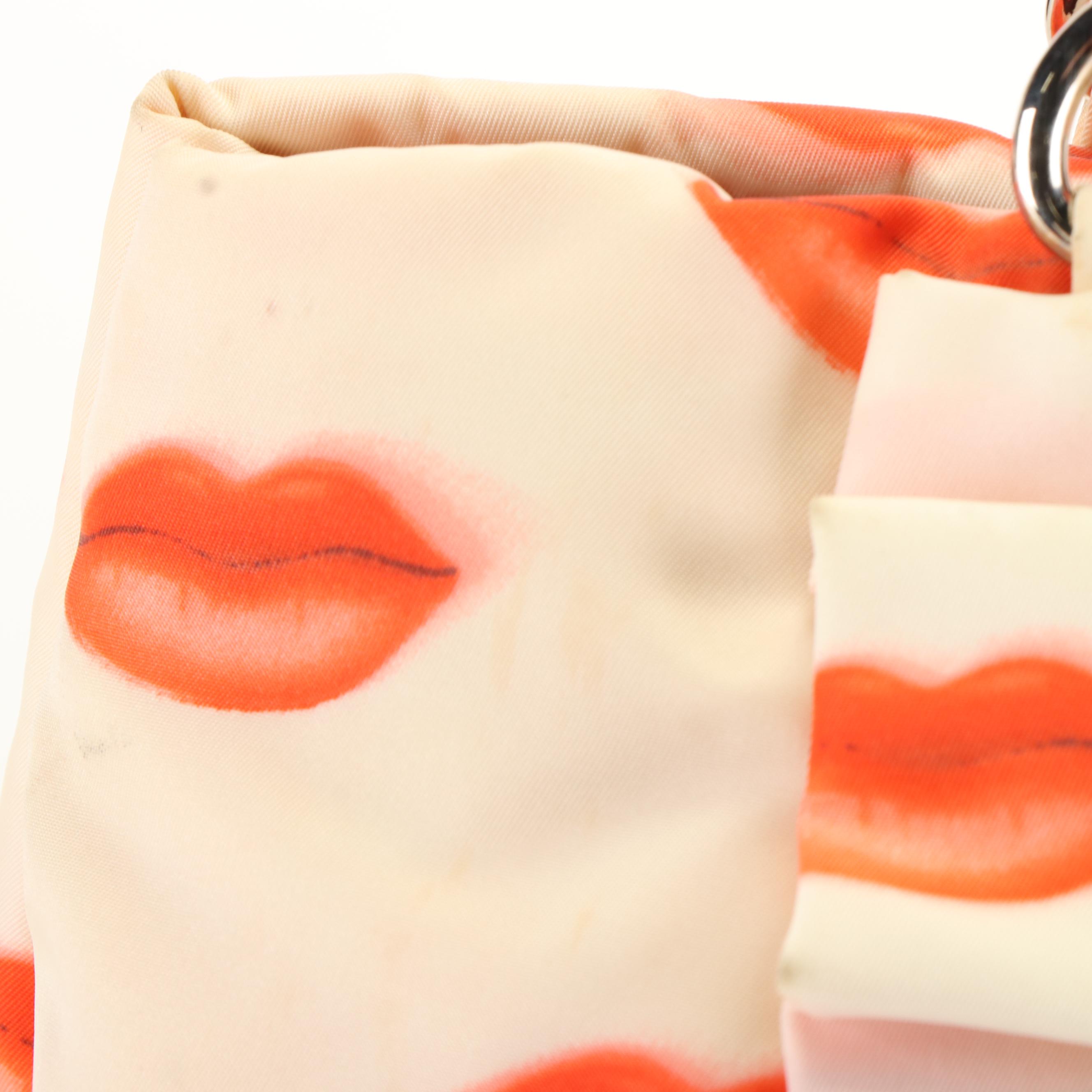 Prada Rouge Lip Kiss Bow Handbag in Nylon