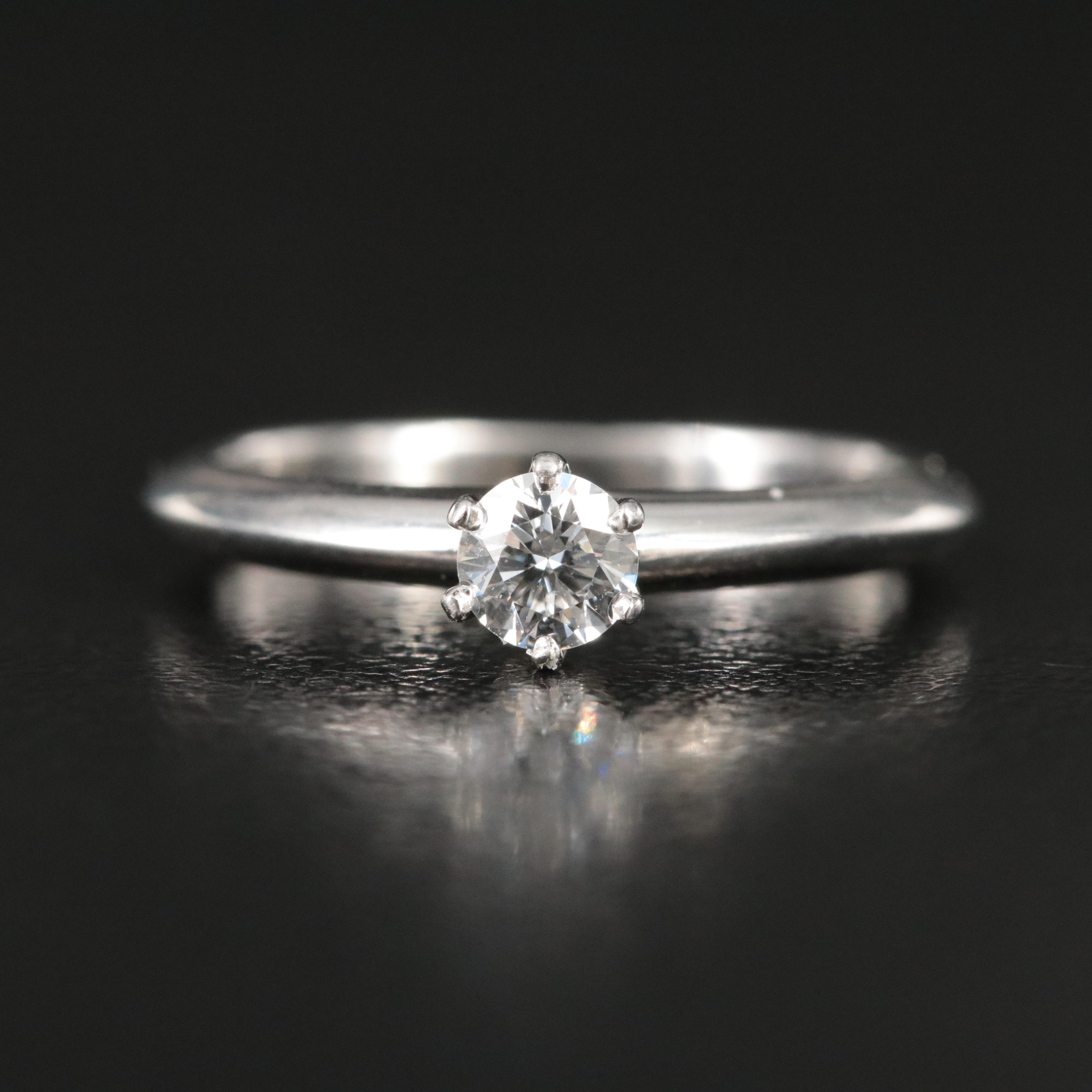 Tiffany & Co. Platinum Diamond Solitaire Ring