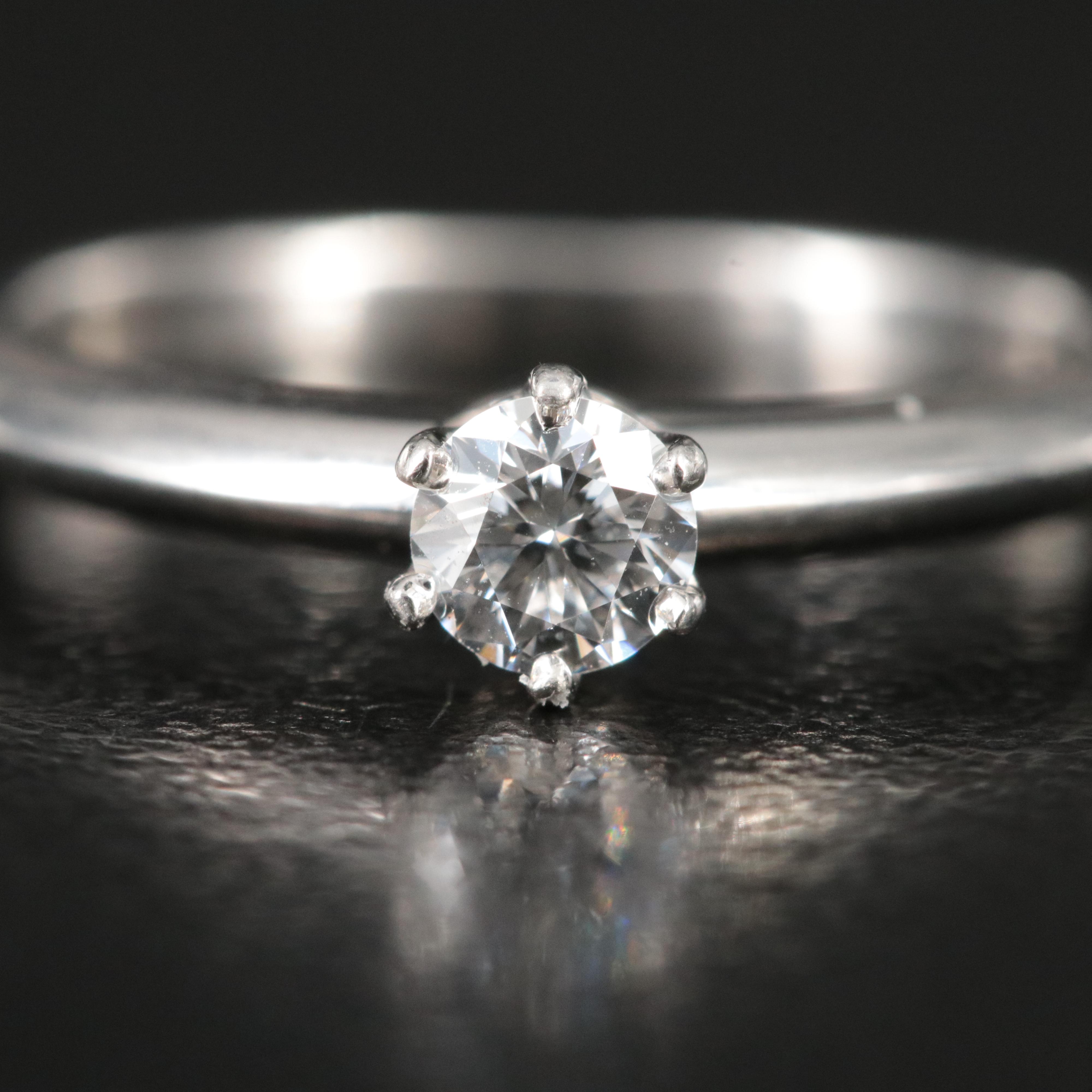 Tiffany & Co. Platinum Diamond Solitaire Ring