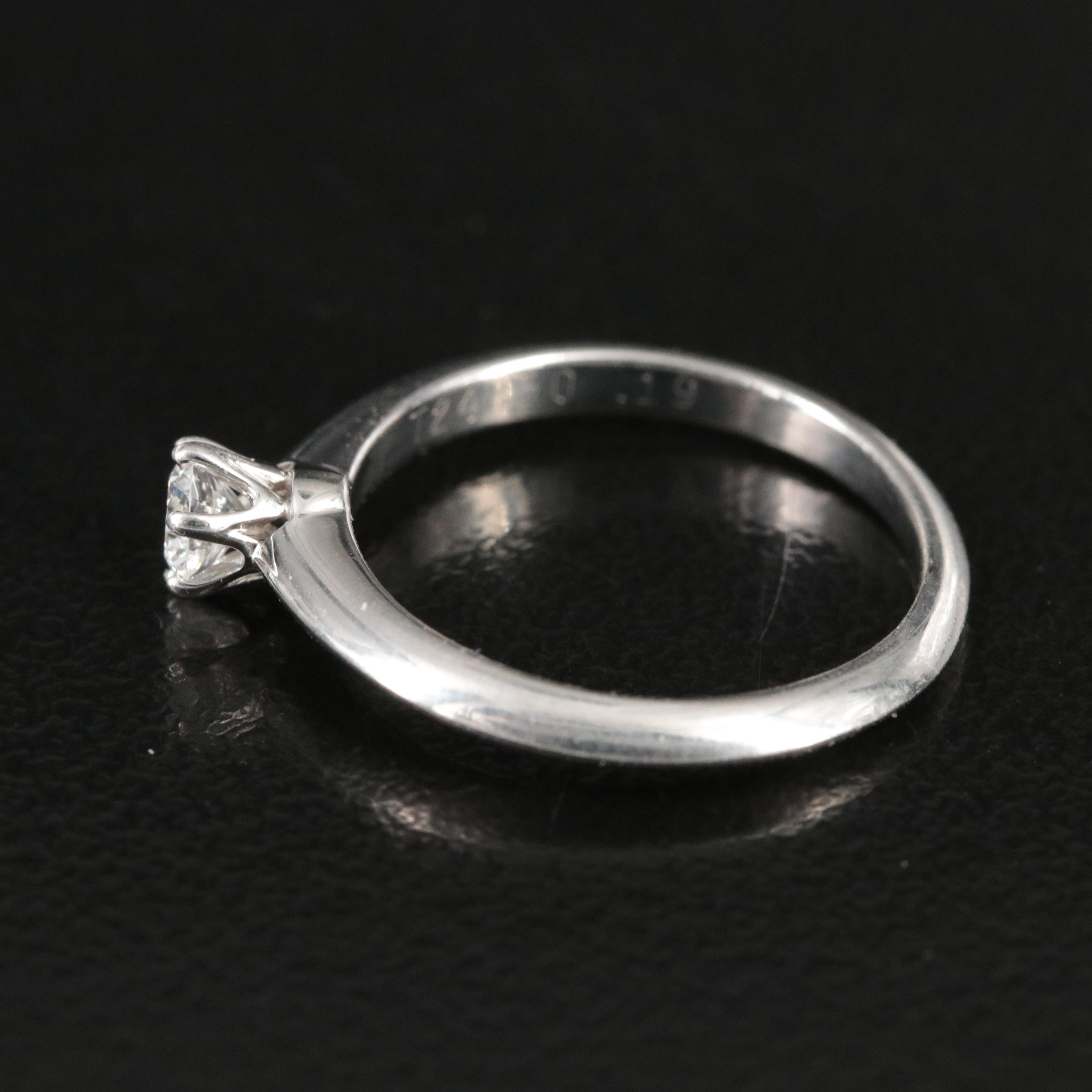 Tiffany & Co. Platinum Diamond Solitaire Ring