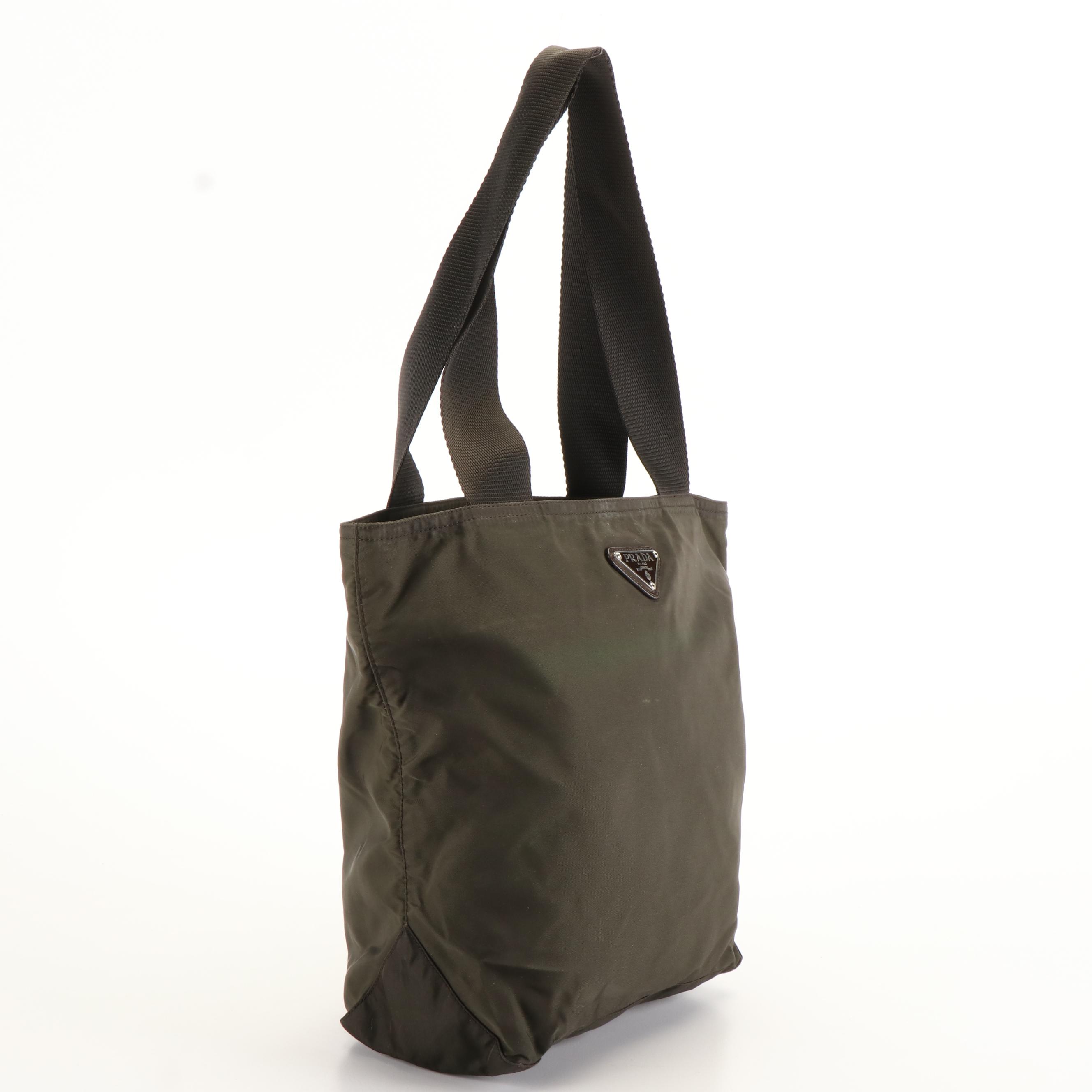 Prada Tessuto Tote Bag in Khaki Green Nylon